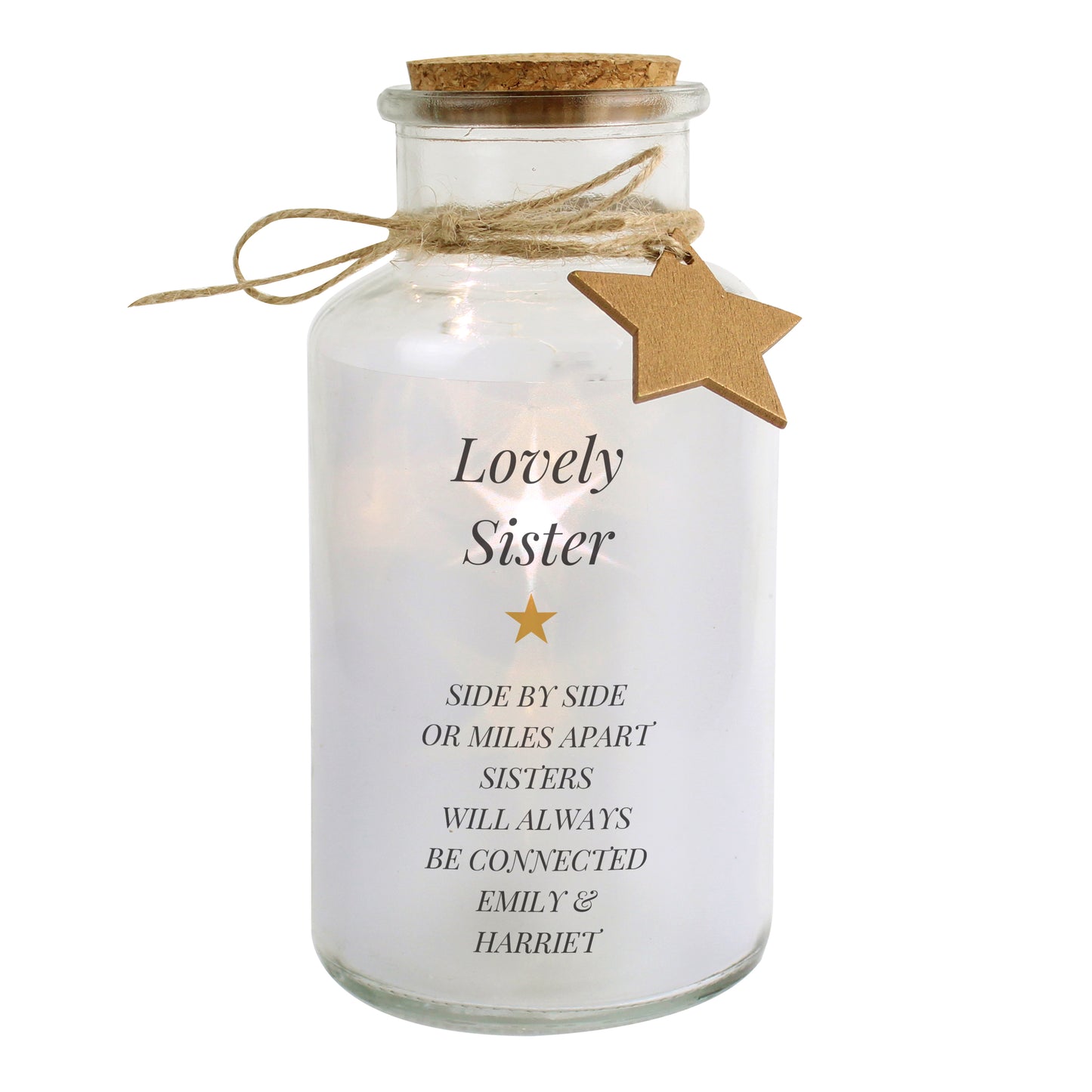 Personalised Free Text LED Glass Jar - MK&JD Gifts