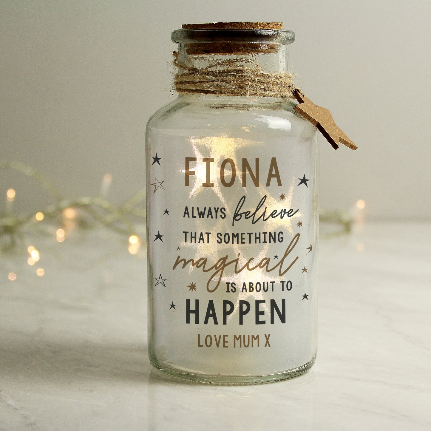 Personalised Magical Things Happen LED Glass Jar - MK&JD Gifts