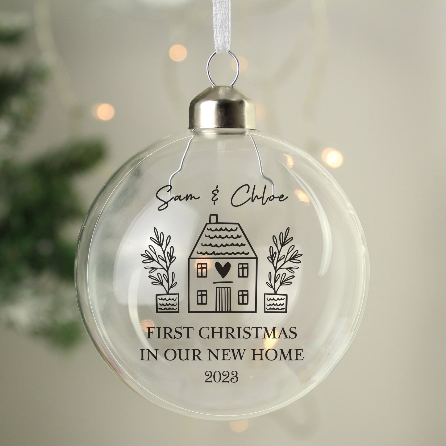 Personalised Home Glass Bauble - MK&JD Gifts