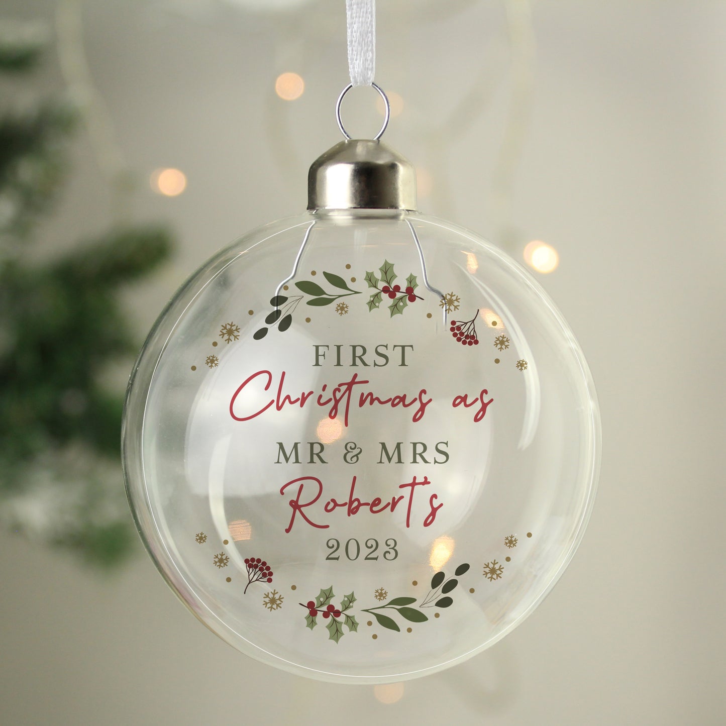 Personalised Christmas Glass Bauble - MK&JD Gifts