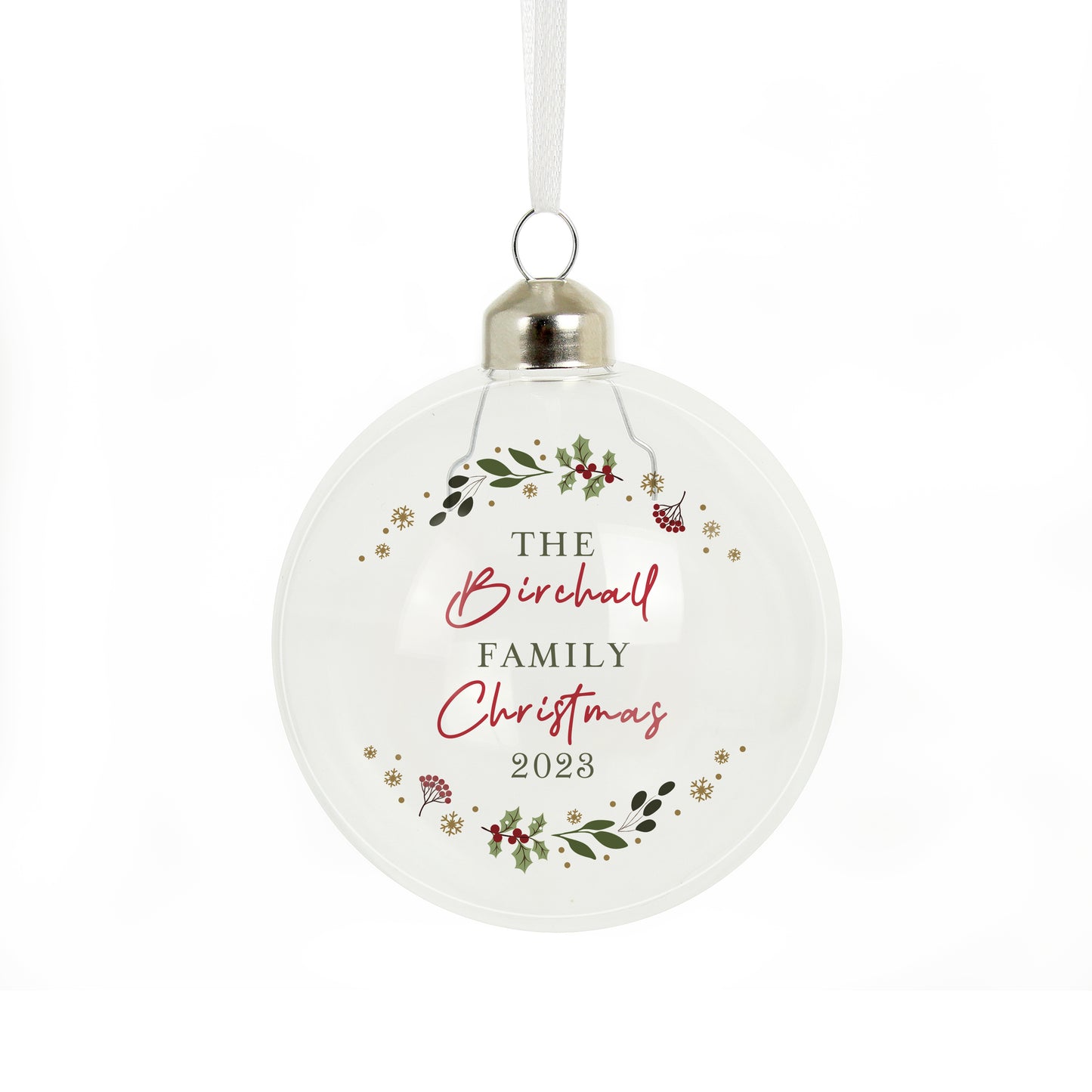 Personalised Christmas Glass Bauble - MK&JD Gifts