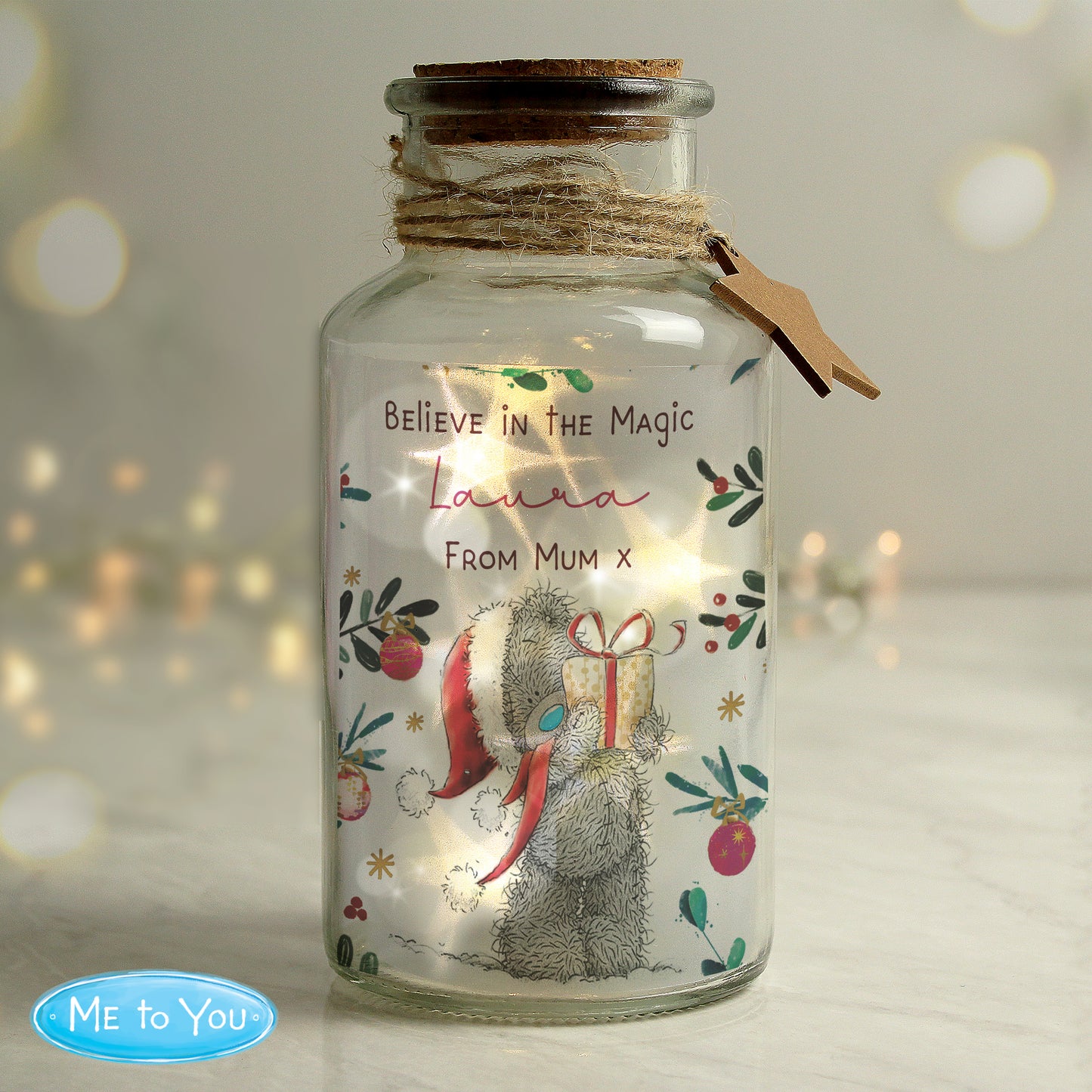 Personalised Me to You Cosy Winter Led Jar - MK&JD Gifts