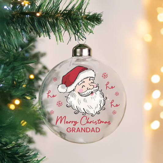 Personalised Santa Glass Bauble - MK&JD Gifts
