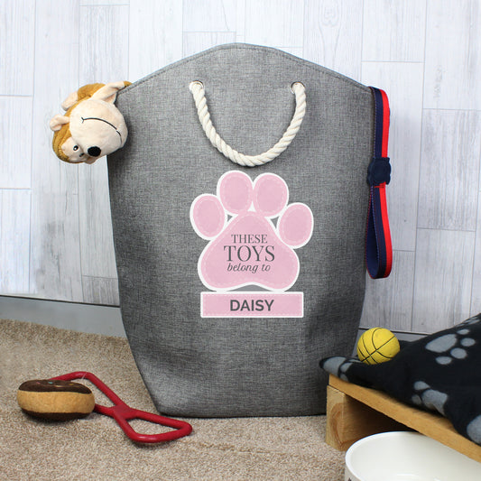 Personalised Pink Paw Print Storage Bag - MK&JD Gifts