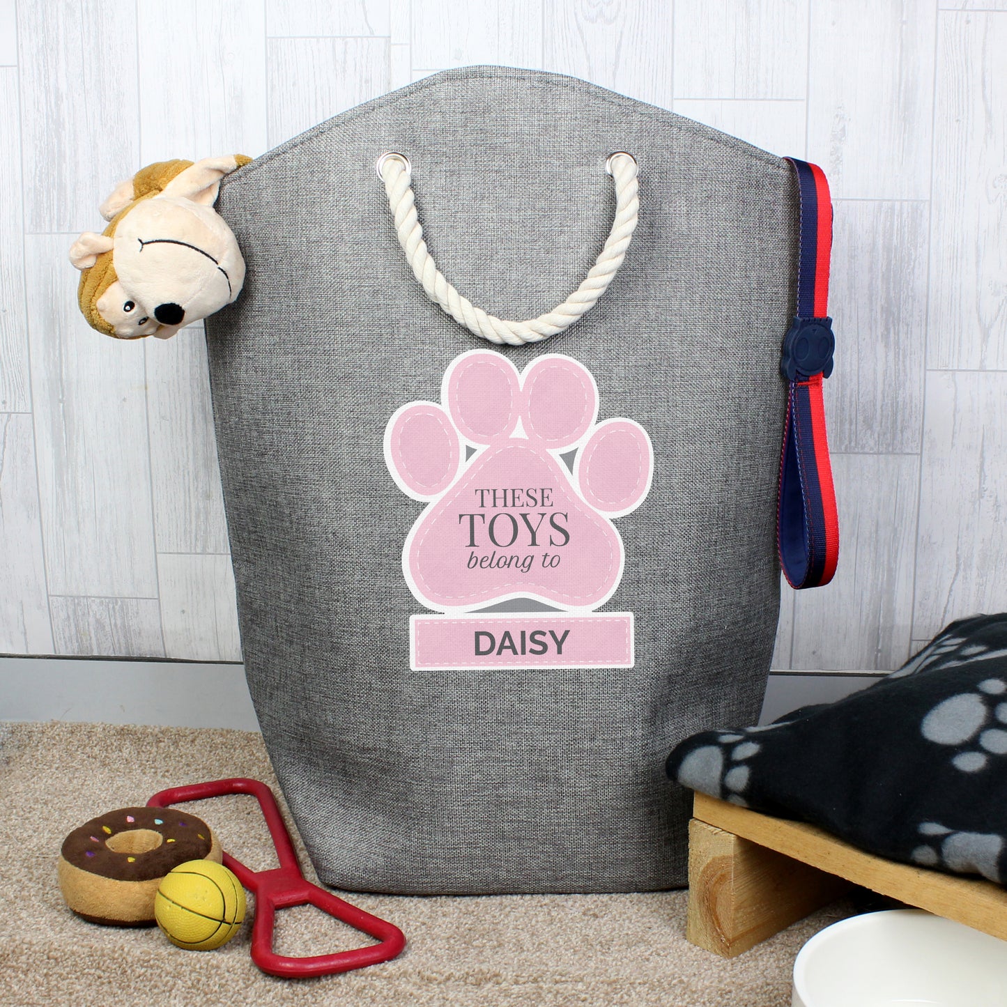 Personalised Pink Paw Print Storage Bag - MK&JD Gifts