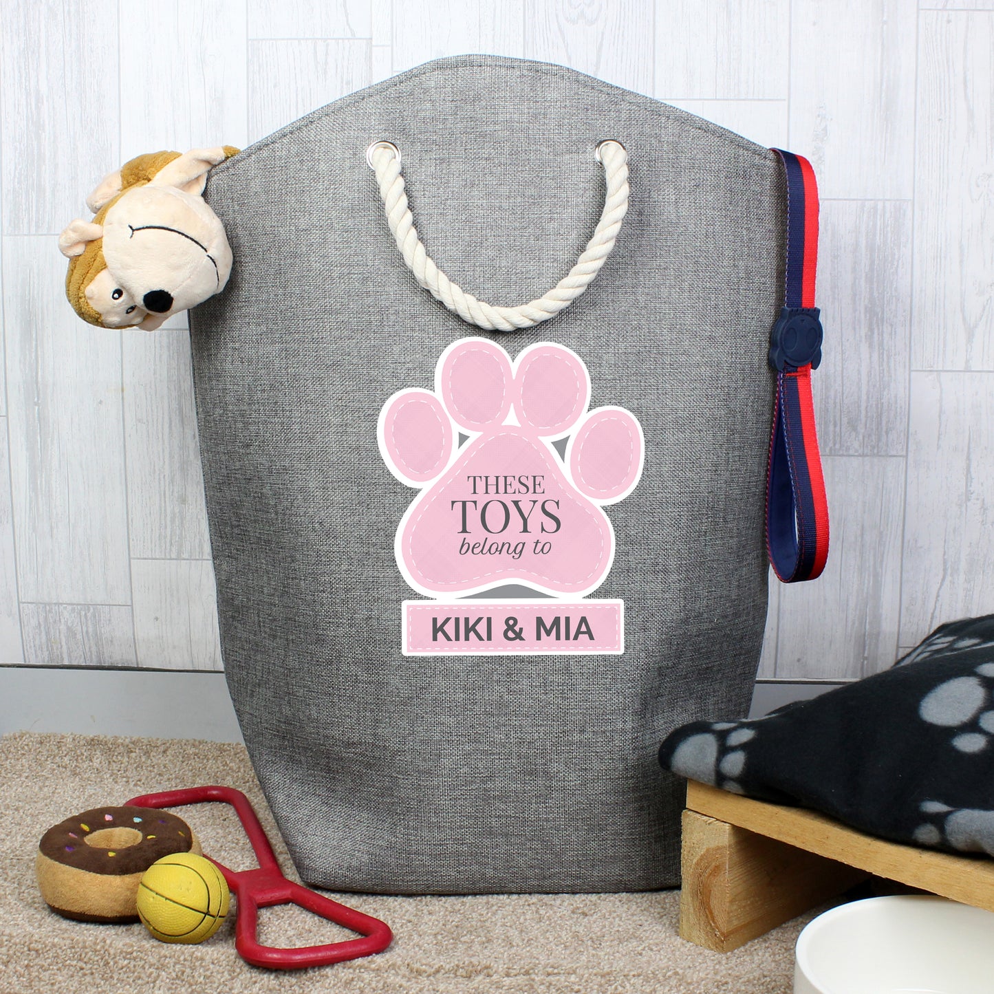Personalised Pink Paw Print Storage Bag - MK&JD Gifts