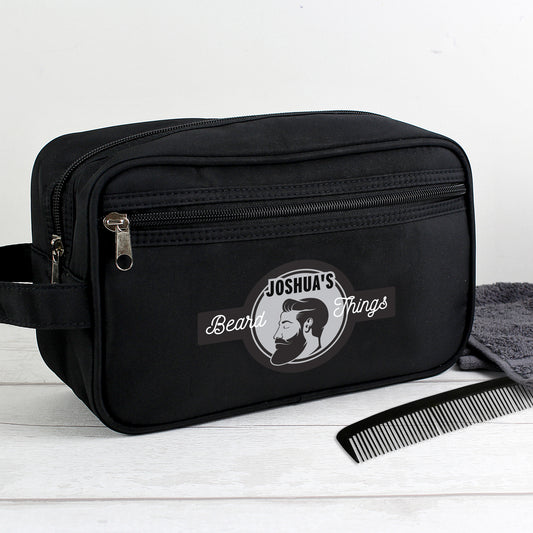 Personalised Beard Things Black Toiletry Bag - MK&JD Gifts