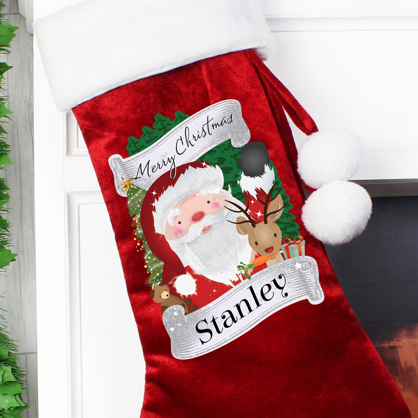 Personalised Christmas Santa Red Stocking - MK&JD Gifts