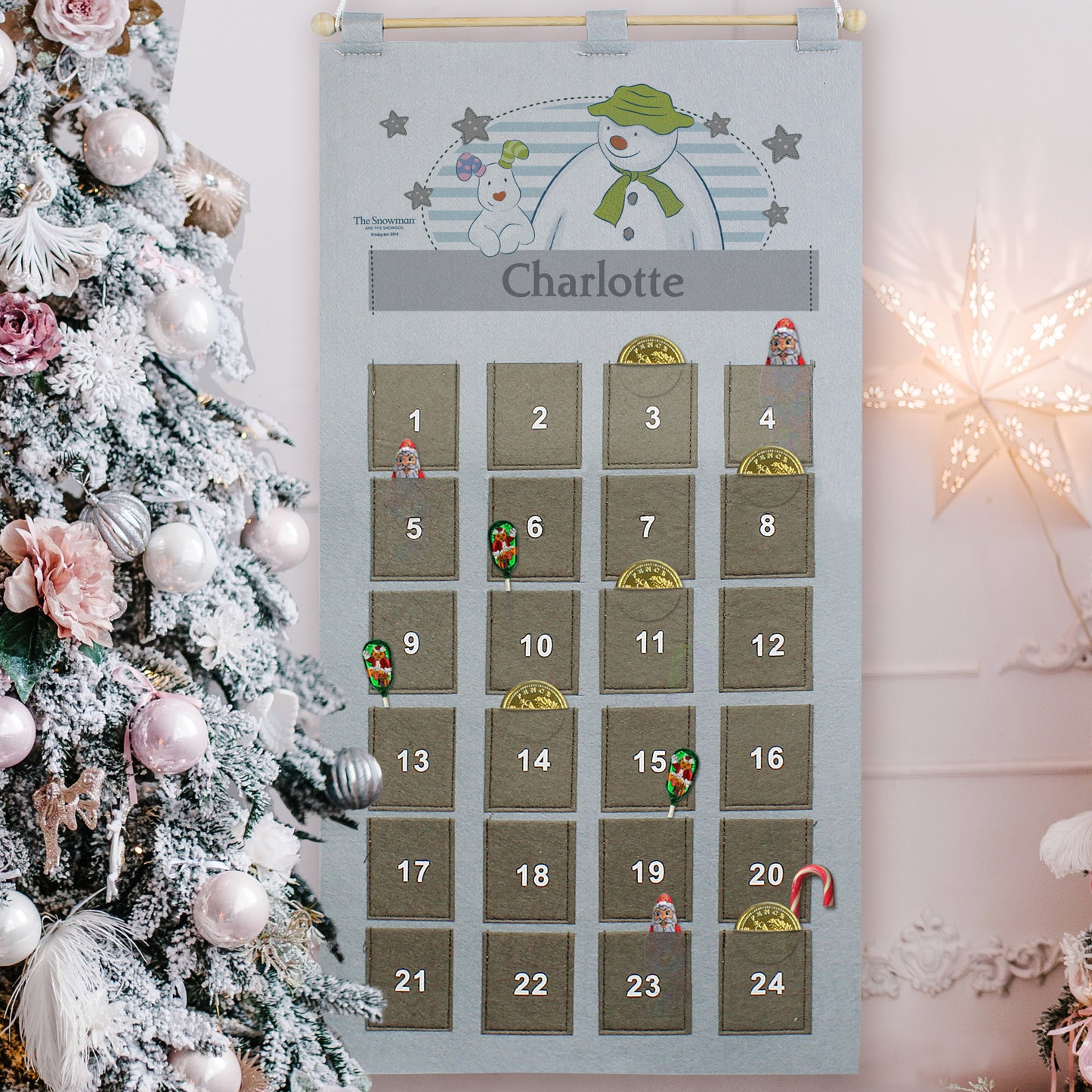 Personalised The Snowman Advent Calendar In Silver Grey - MK&JD Gifts