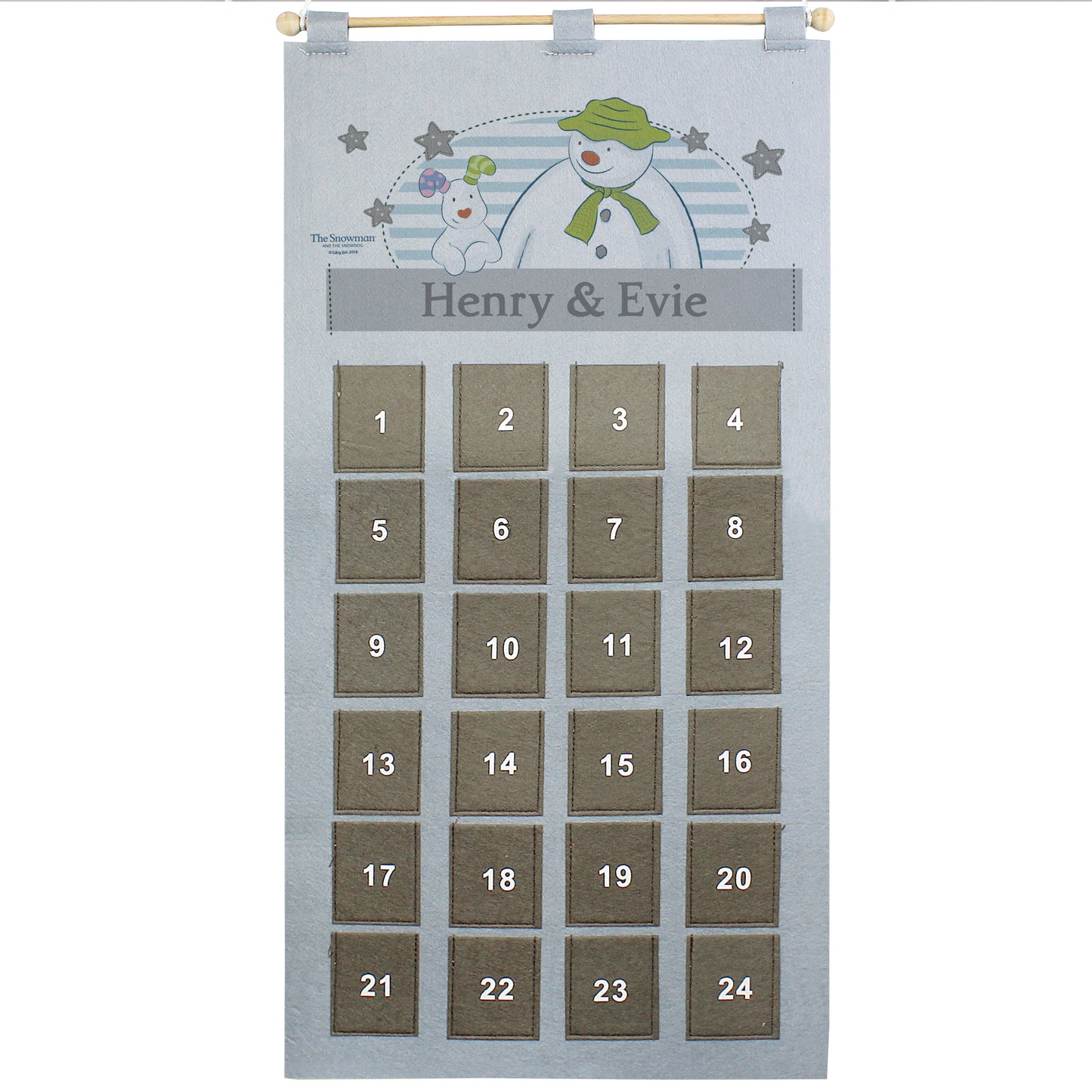 Personalised The Snowman Advent Calendar In Silver Grey - MK&JD Gifts
