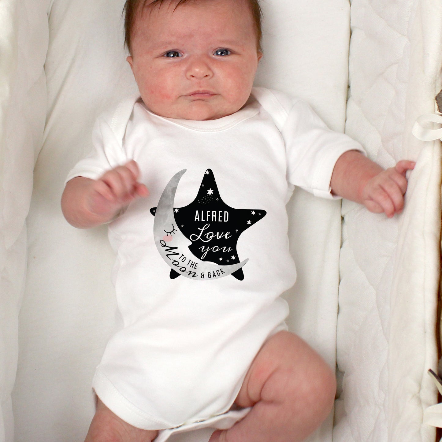 Personalised Baby To The Moon and Back 0-3 Months Baby Vest - MK&JD Gifts
