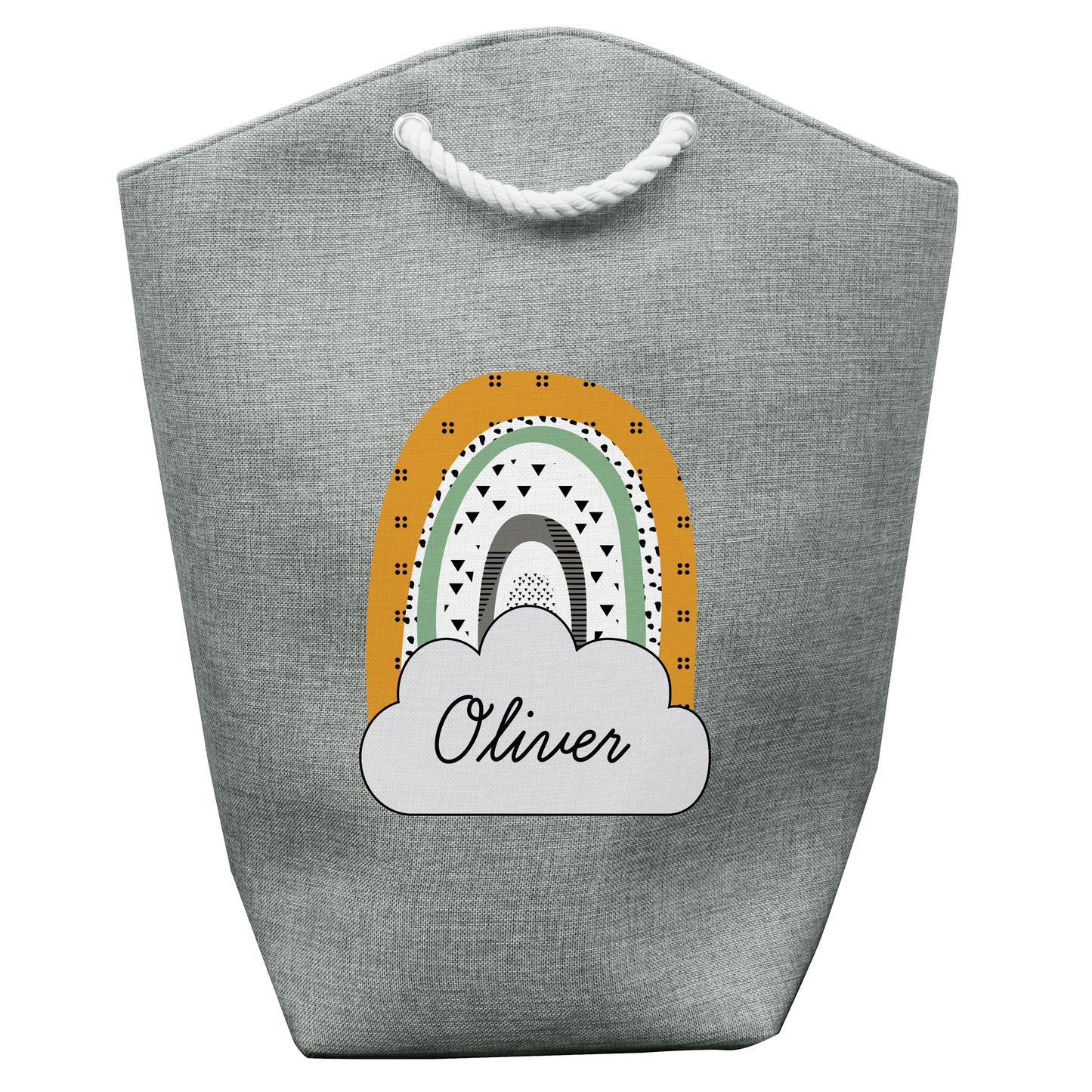 Personalised Mustard & Green Rainbow Storage Bag - MK&JD Gifts
