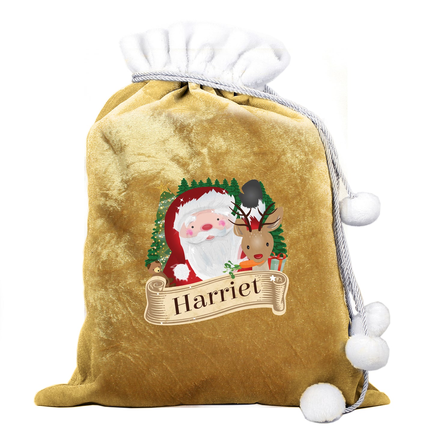 Personalised Christmas Santa Gold Sack - MK&JD Gifts