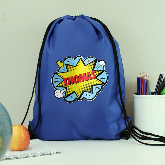 Personalised Superhero Blue Kit Bag - MK&JD Gifts