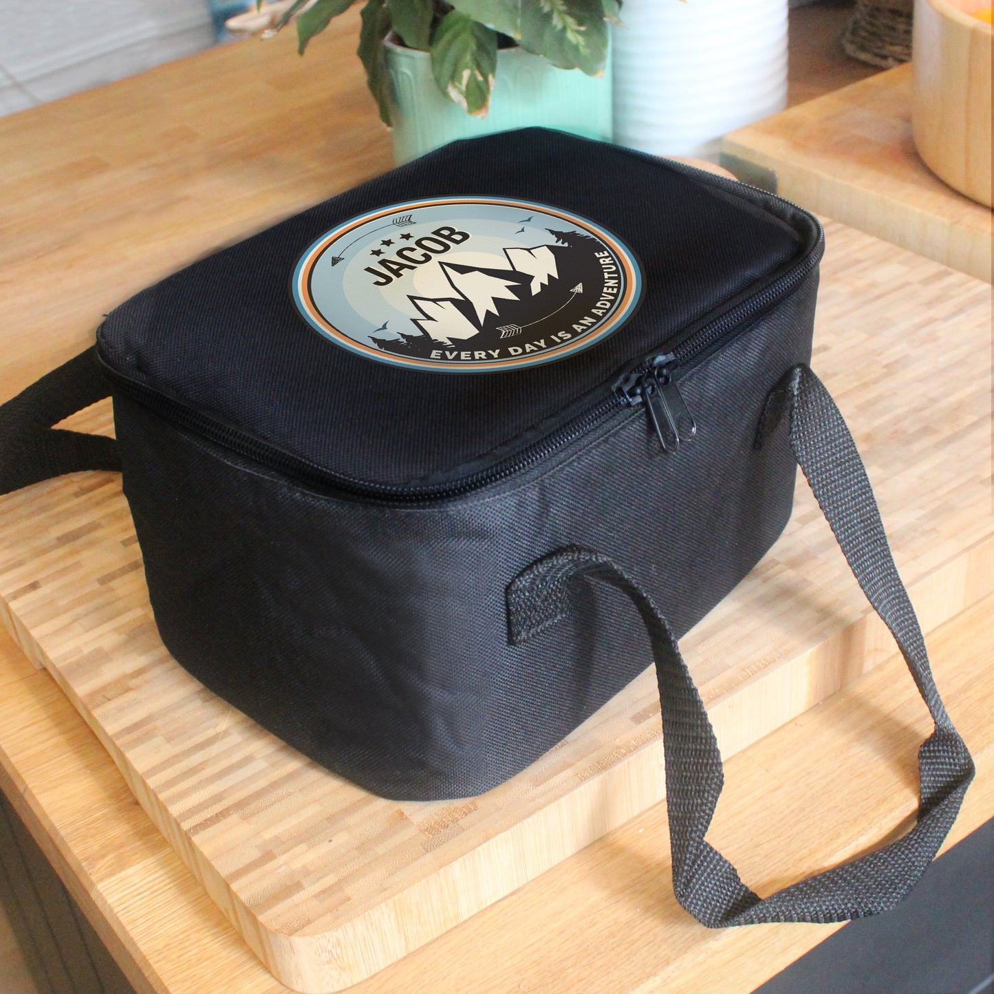 Personalised Adventure Black Lunch Bag - MK&JD Gifts