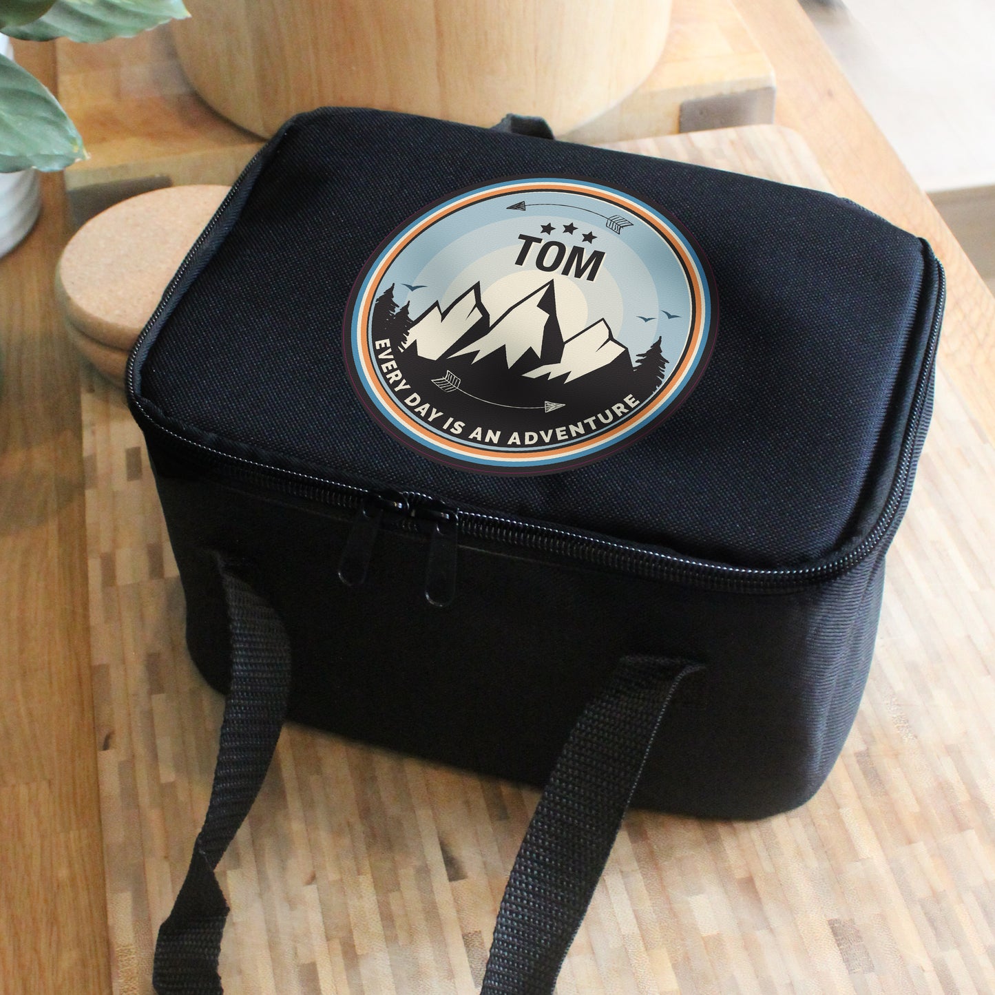 Personalised Adventure Black Lunch Bag - MK&JD Gifts