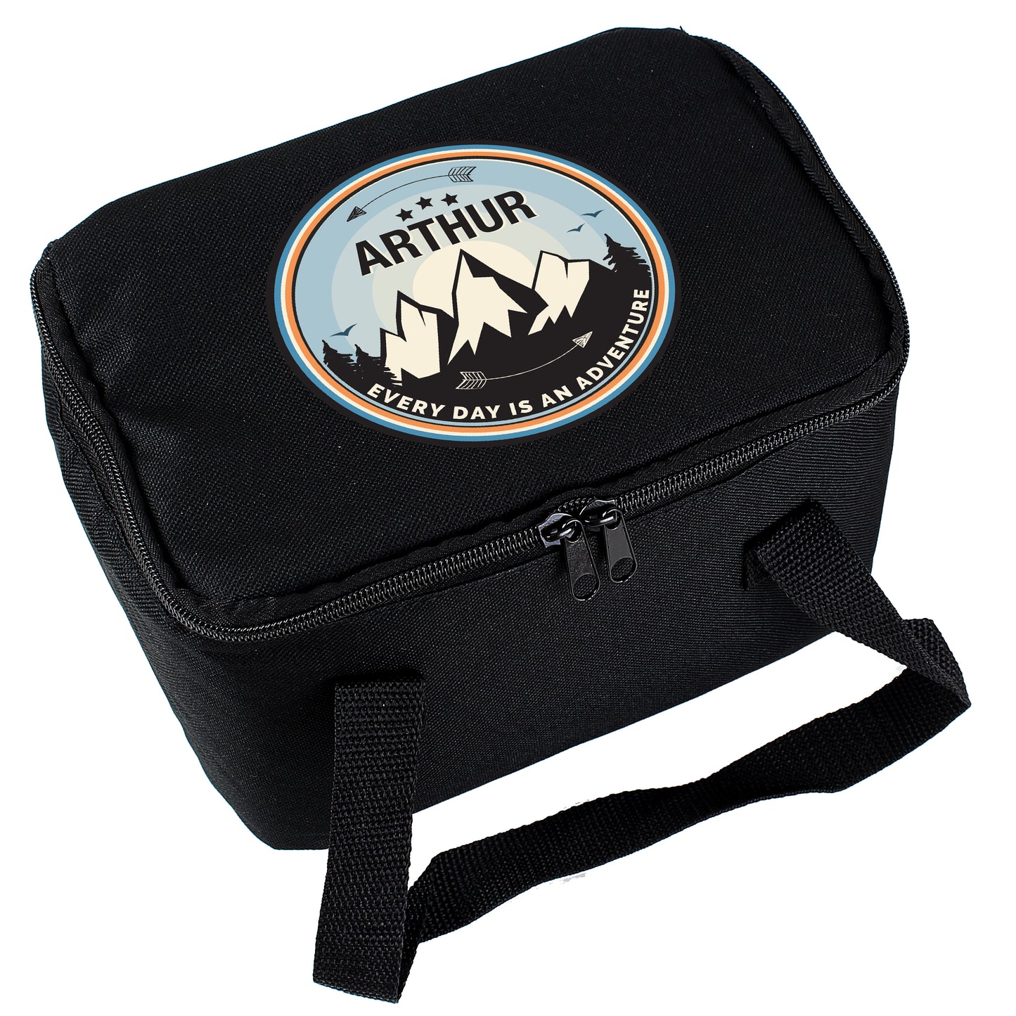 Personalised Adventure Black Lunch Bag - MK&JD Gifts