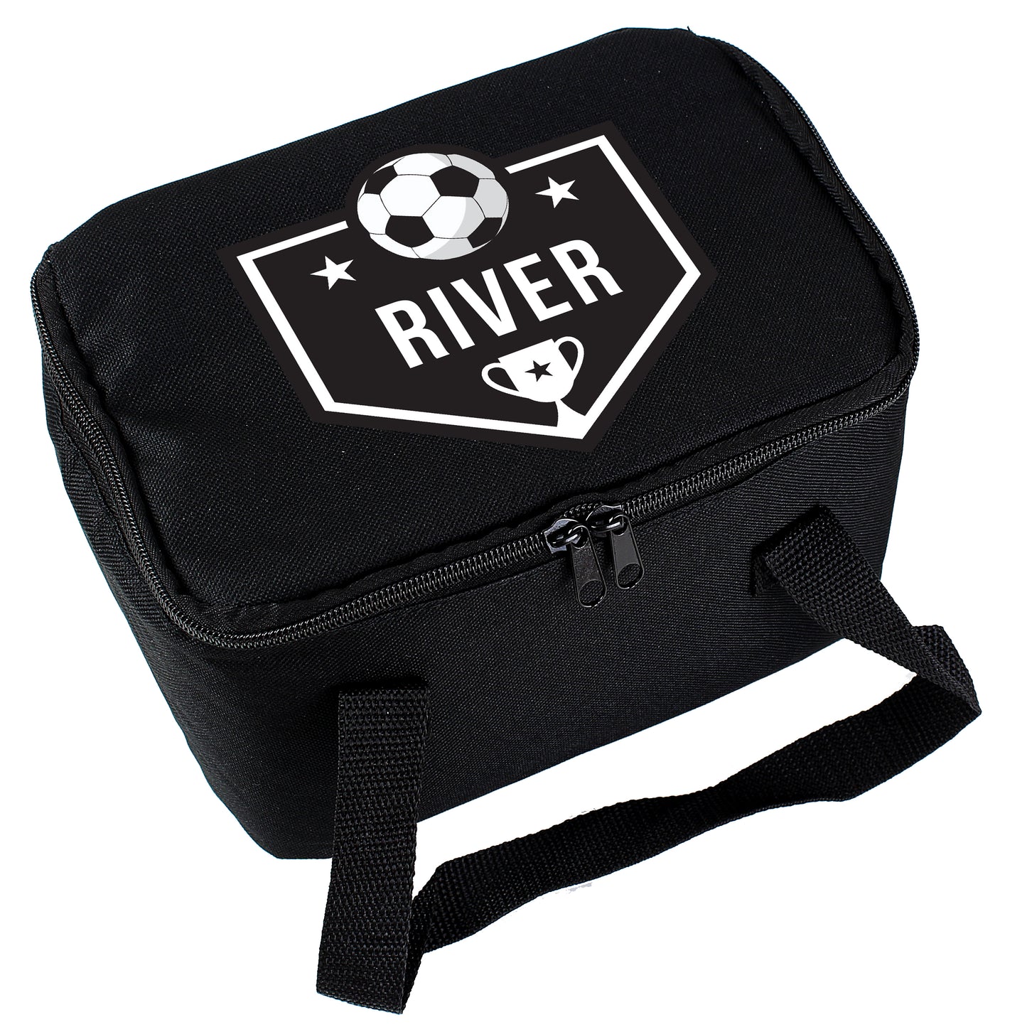 Personalised Football Black Lunch Bag - MK&JD Gifts