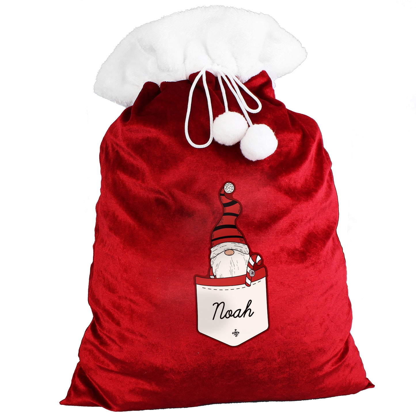 Personalised Gonk Family Red Christmas Sack - Boy - MK&JD Gifts