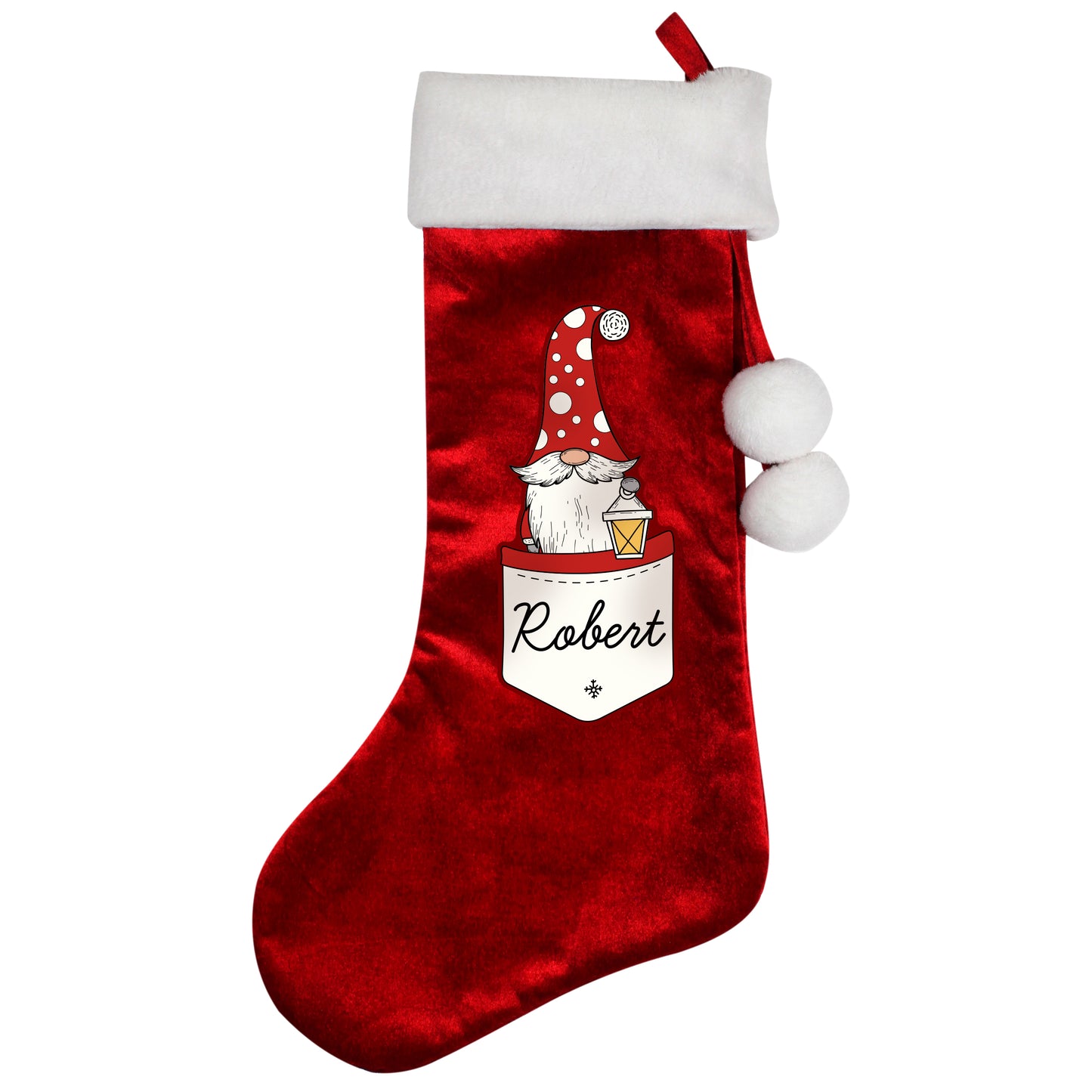 Personalised Gonk Family Red Christmas Stocking- Male - MK&JD Gifts