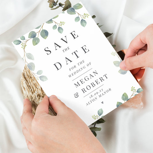 Personalised Botanical Wedding Save the Dates Pack of 36 - MK&JD Gifts