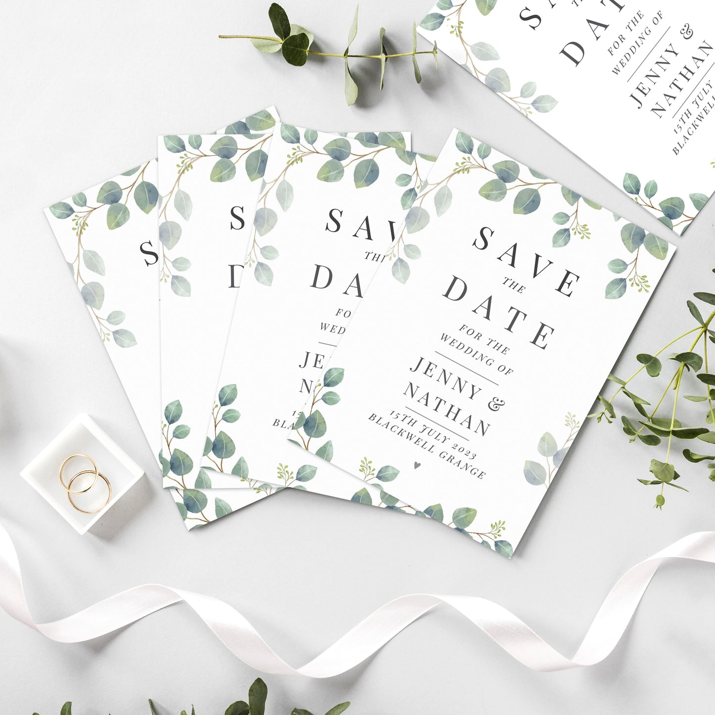 Personalised Botanical Wedding Save the Dates Pack of 36 - MK&JD Gifts
