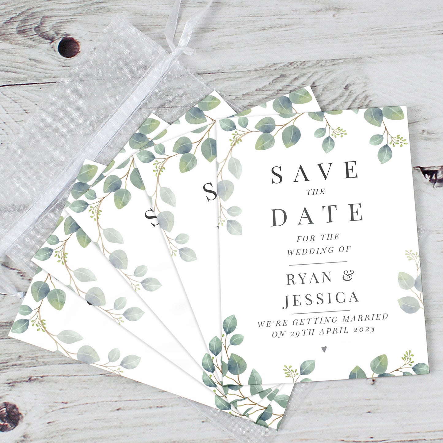 Personalised Botanical Wedding Save the Dates Pack of 36 - MK&JD Gifts