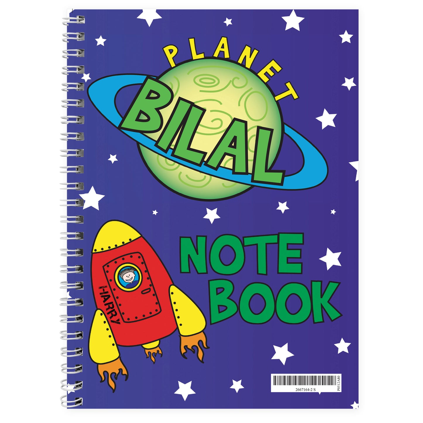 Personalised Space A5 Notebook - MK&JD Gifts