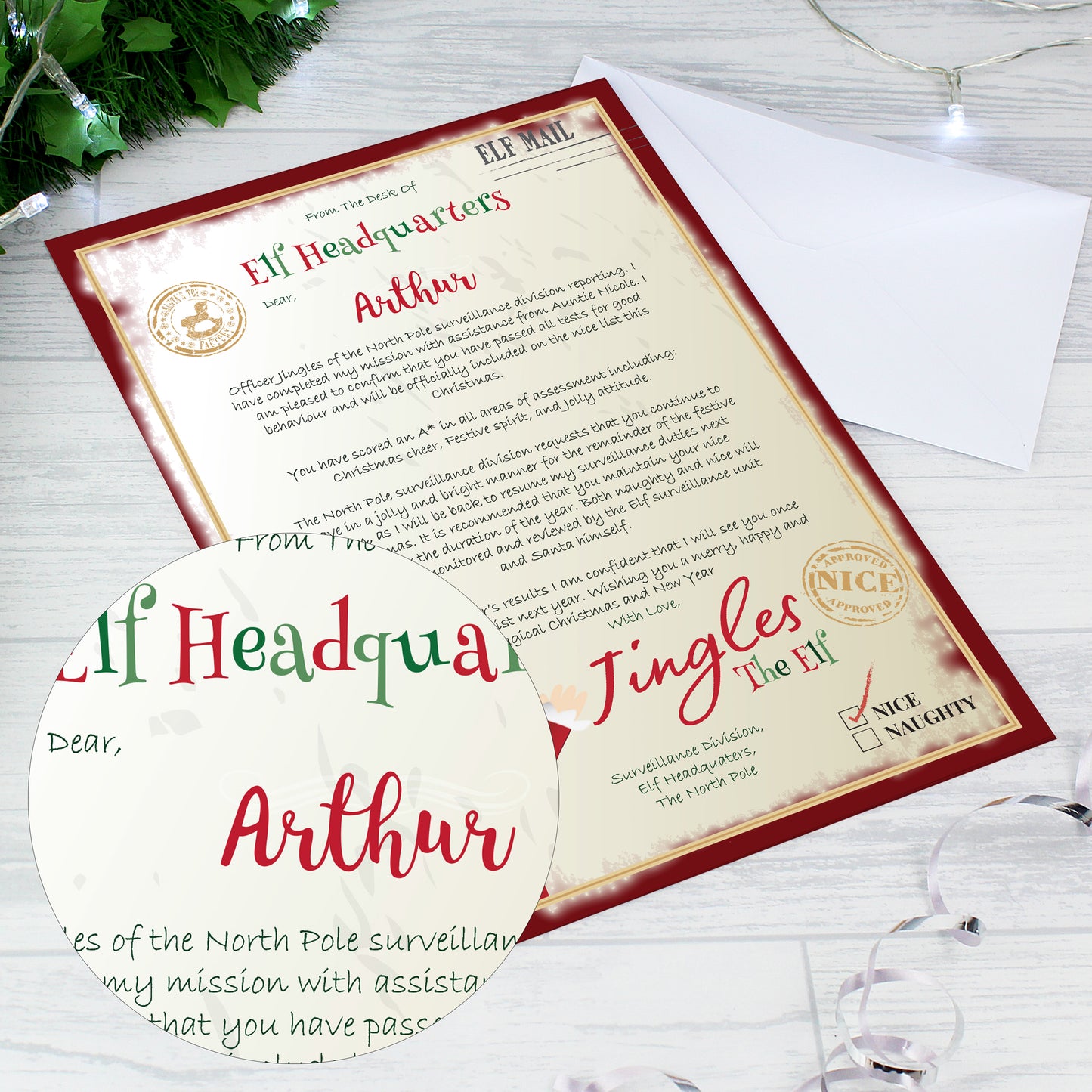 Personalised Elf Surveillance Christmas Letter - MK&JD Gifts