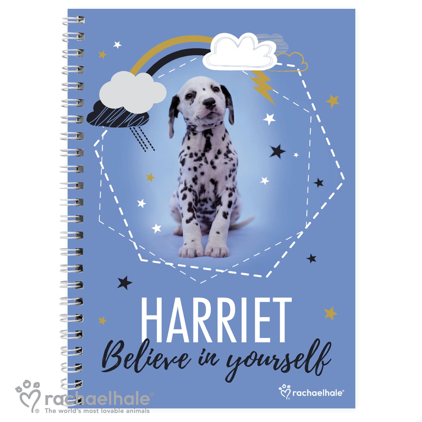 Personalised Rachael Hale Dalmatian A5 Notebook - MK&JD Gifts