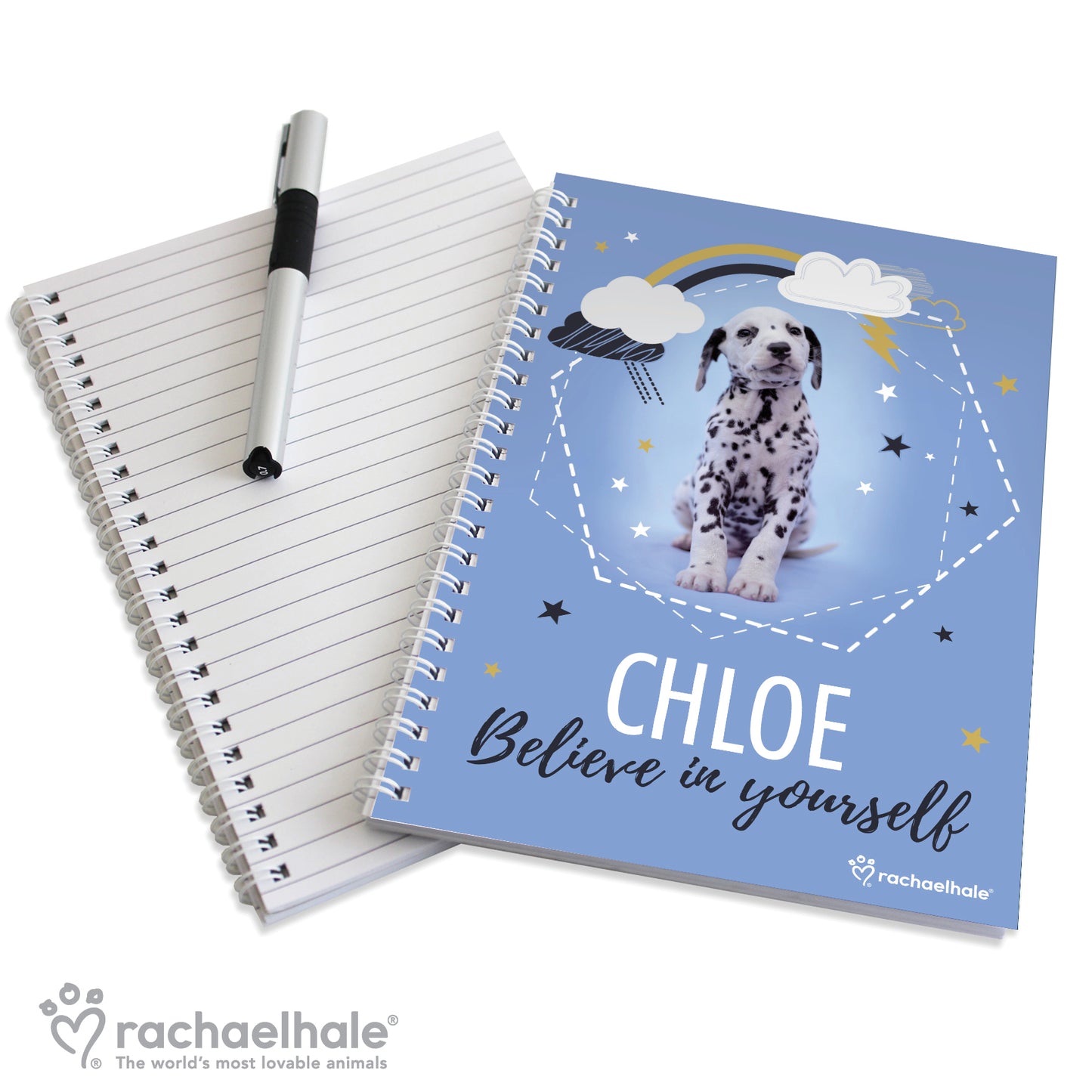 Personalised Rachael Hale Dalmatian A5 Notebook - MK&JD Gifts