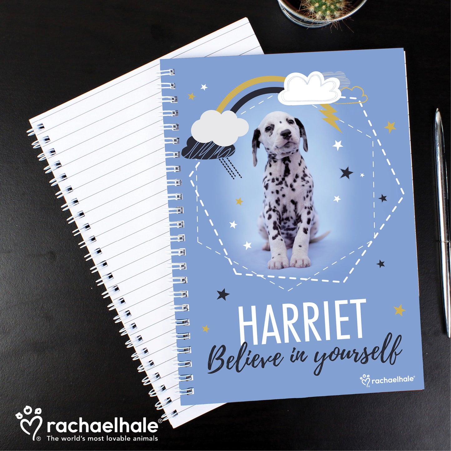 Personalised Rachael Hale Dalmatian A5 Notebook - MK&JD Gifts