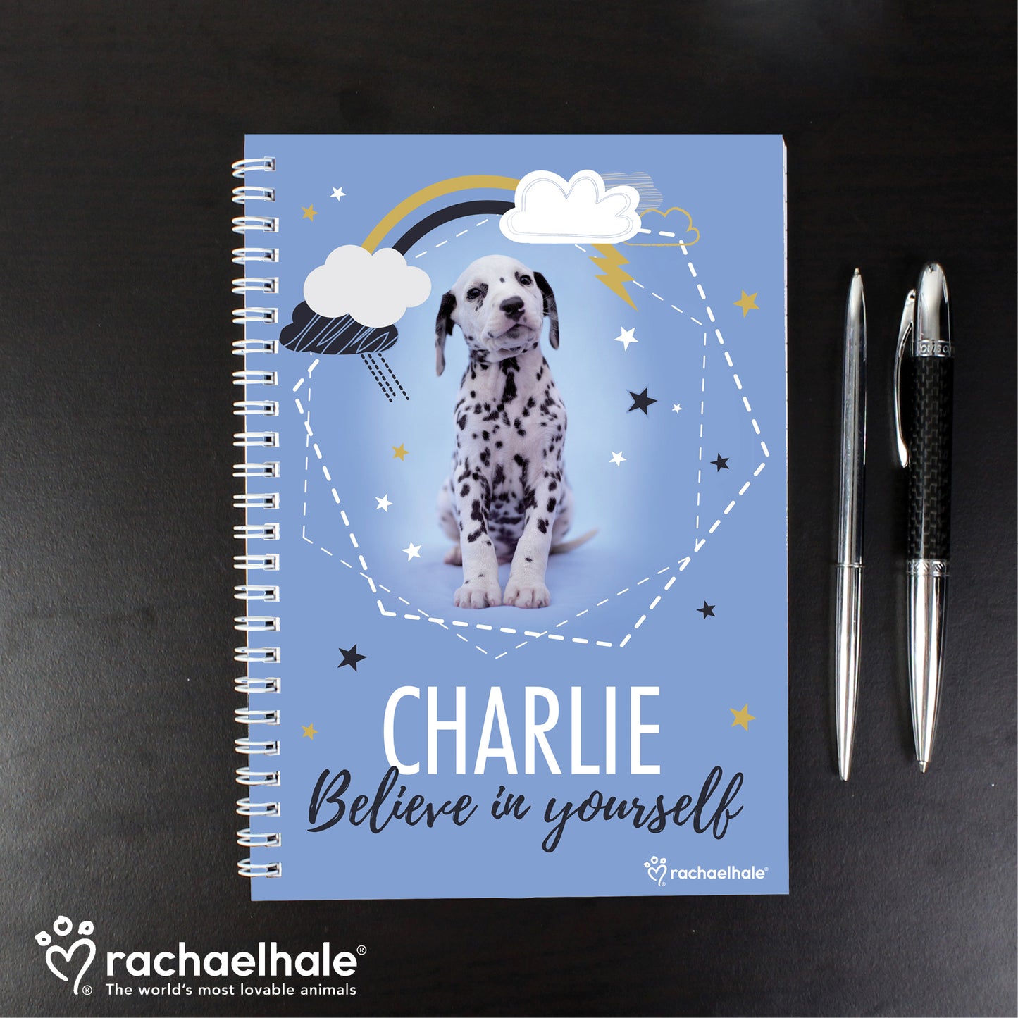 Personalised Rachael Hale Dalmatian A5 Notebook - MK&JD Gifts