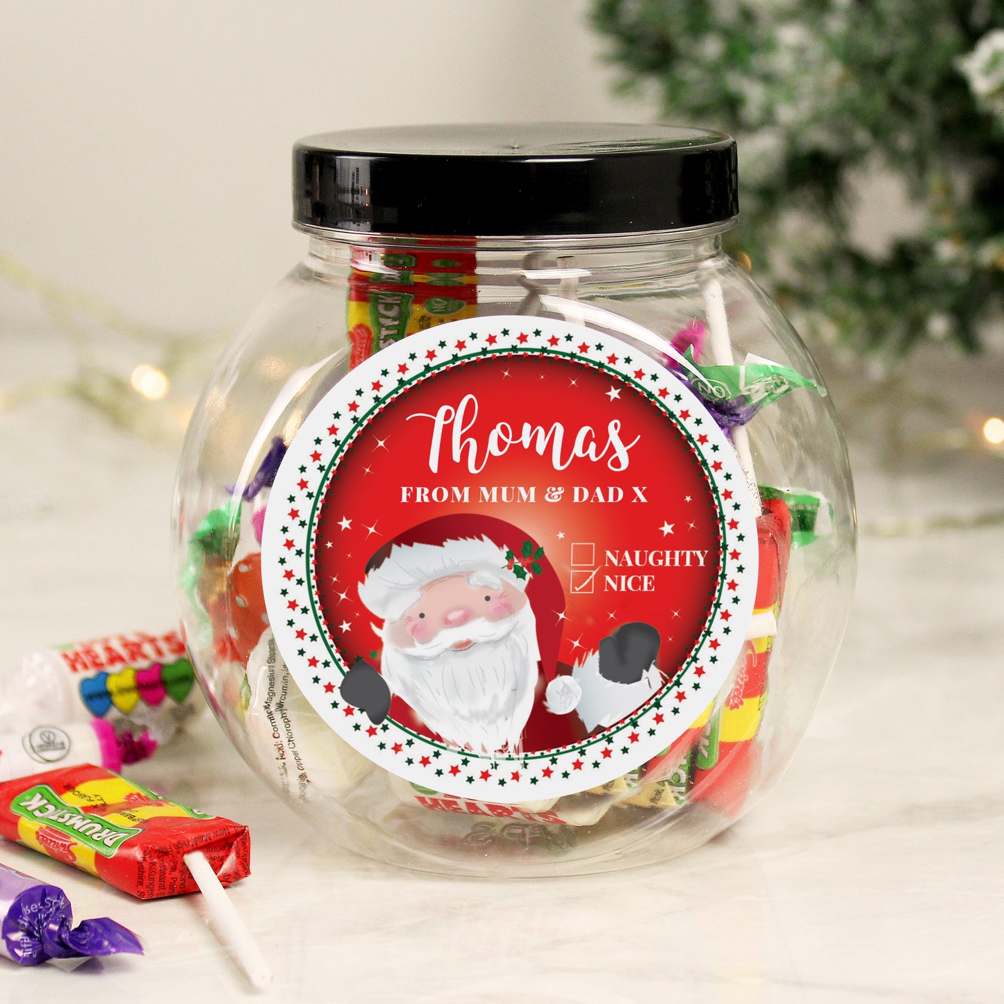 Personalised Santa Christmas Sweet Jar - MK&JD Gifts