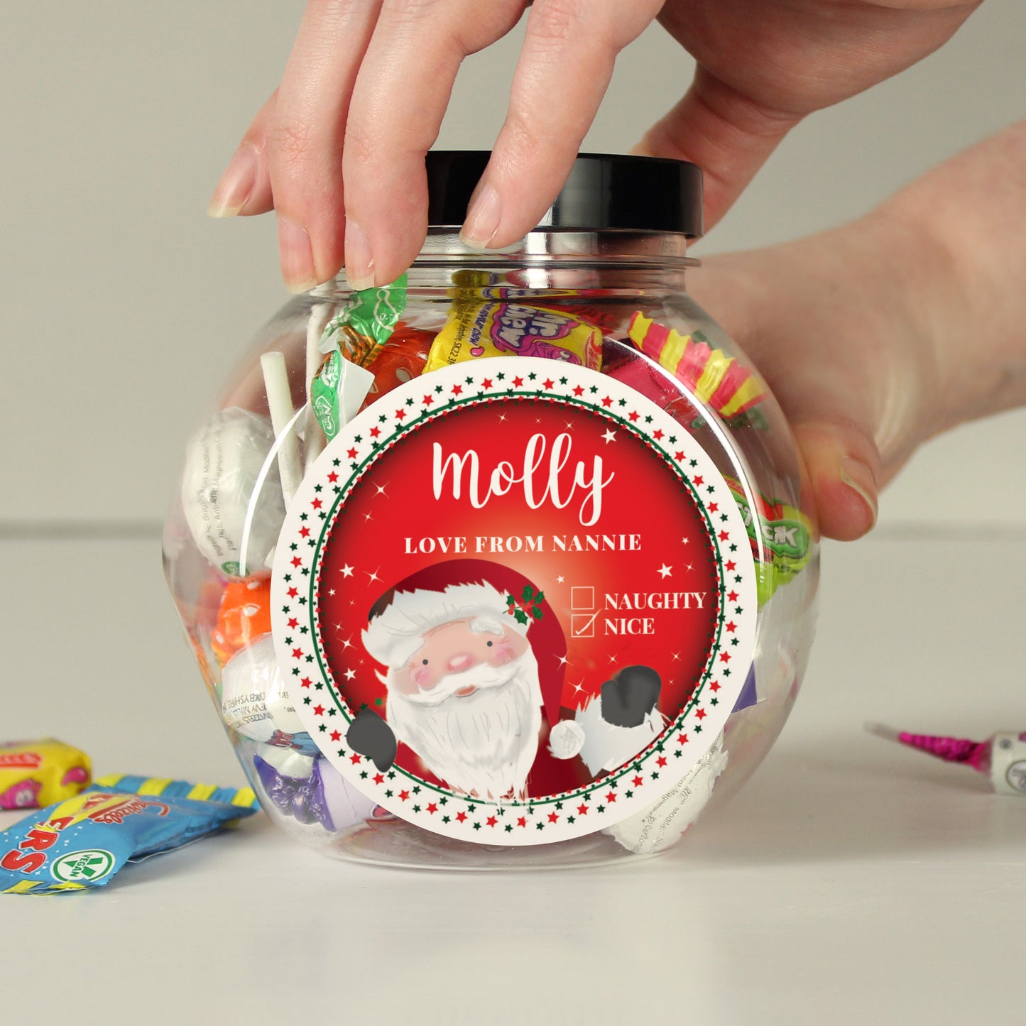 Personalised Santa Christmas Sweet Jar - MK&JD Gifts
