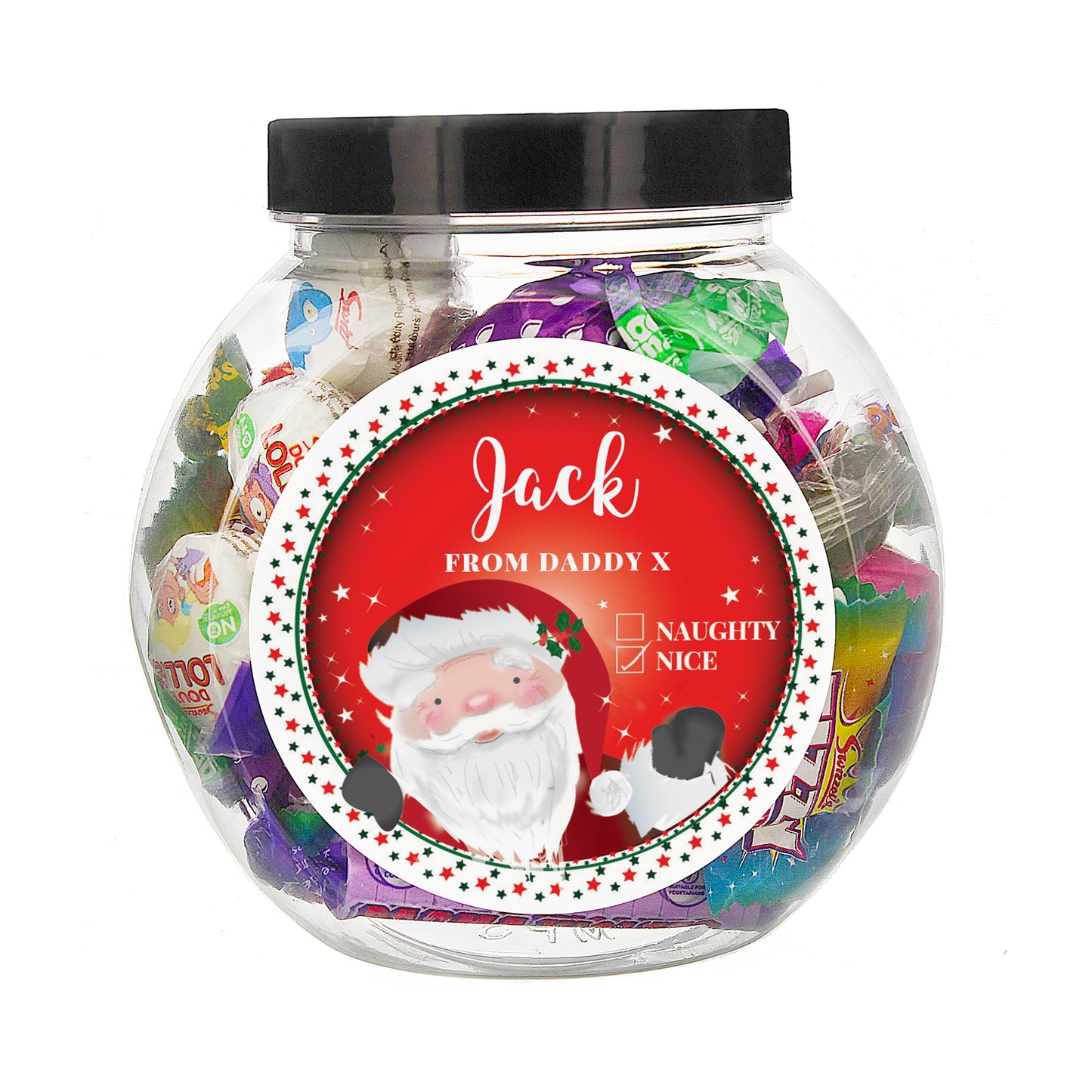 Personalised Santa Christmas Sweet Jar - MK&JD Gifts