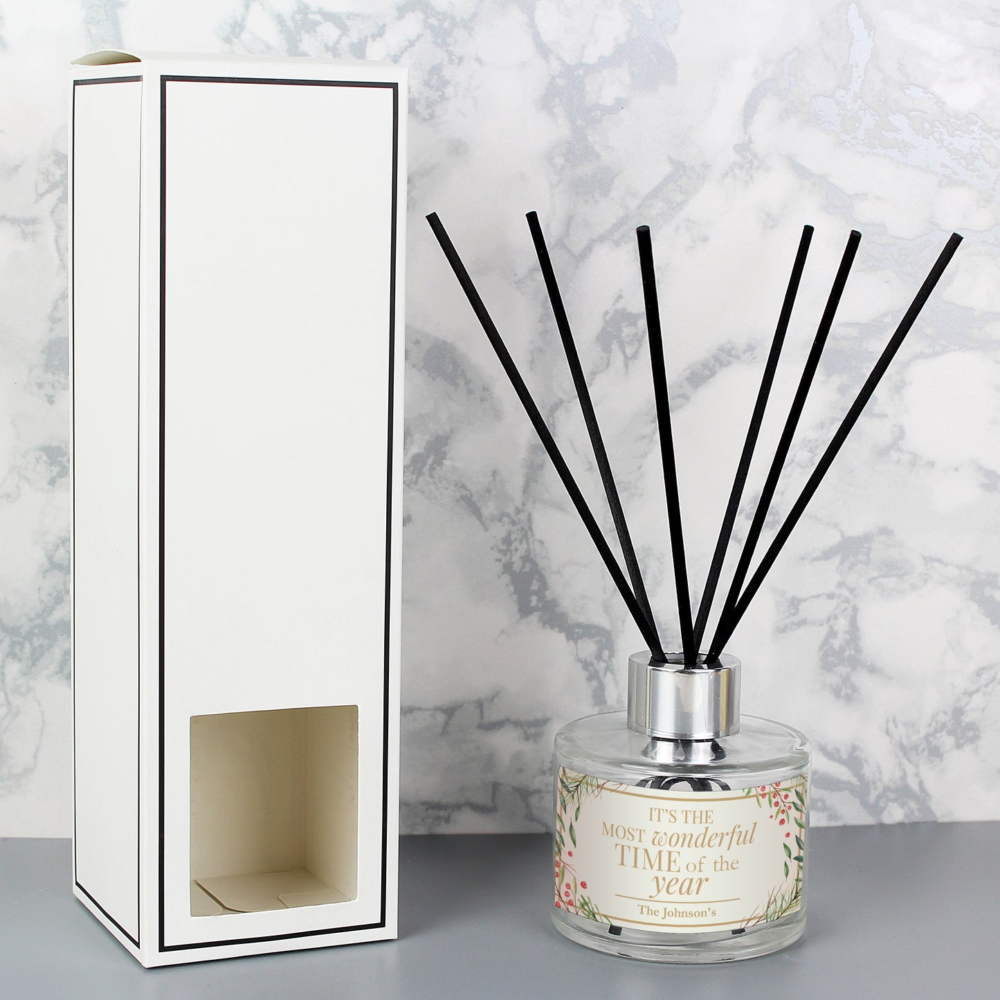 Personalised 'Wonderful Time of The Year' Christmas Reed Diffuser - MK&JD Gifts