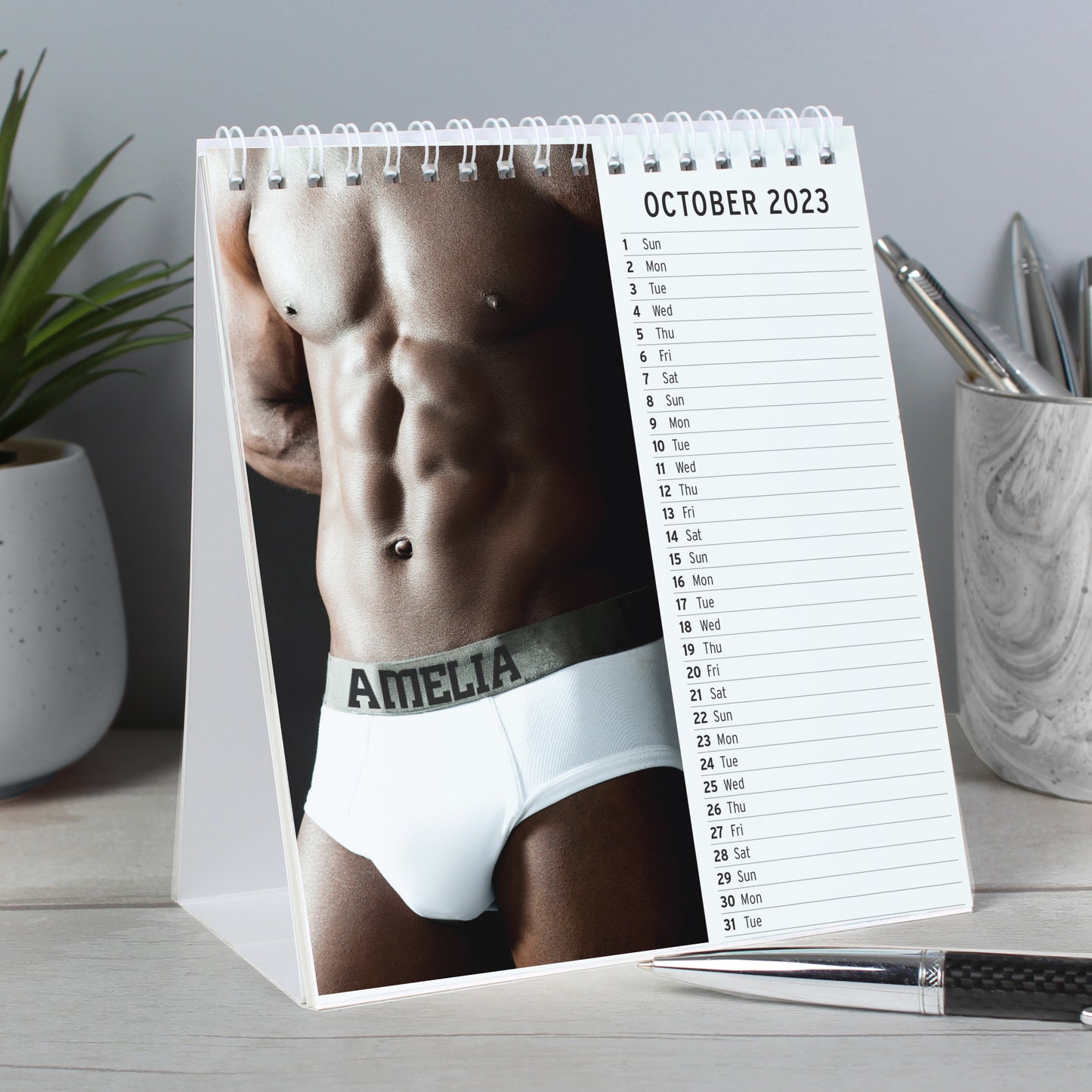 Personalised Hot Hunks Desk Calendar - MK&JD Gifts