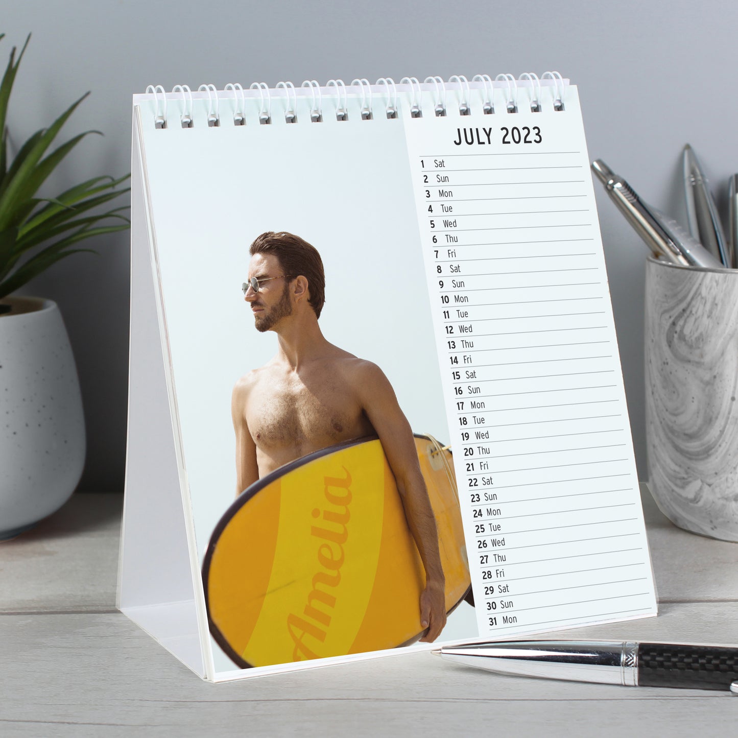 Personalised Hot Hunks Desk Calendar - MK&JD Gifts