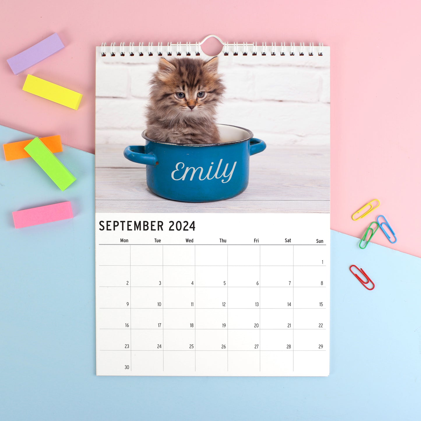 Personalised A4 Cats & Kittens Calendar - MK&JD Gifts