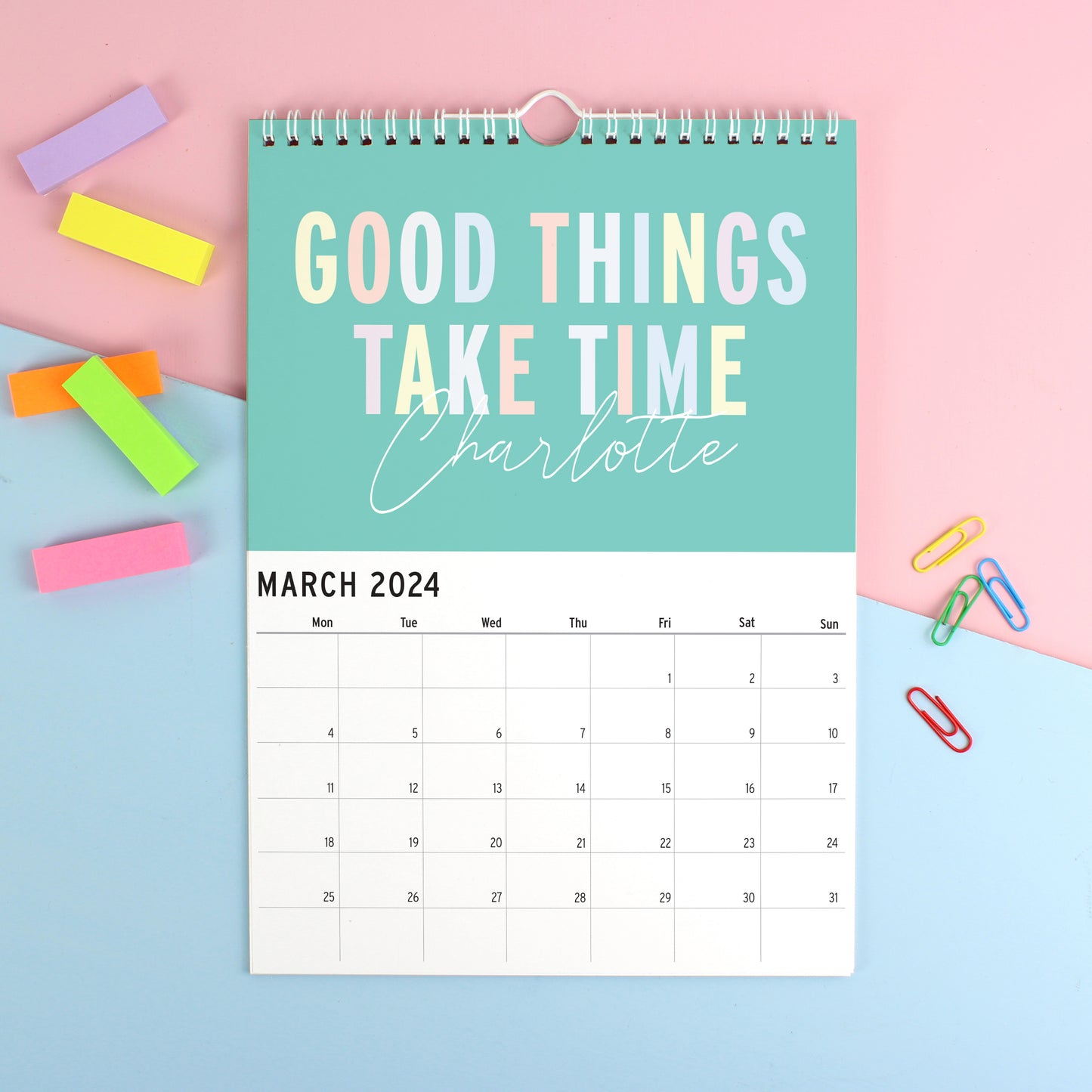Personalised A4 Motivational Quotes Calendar - MK&JD Gifts