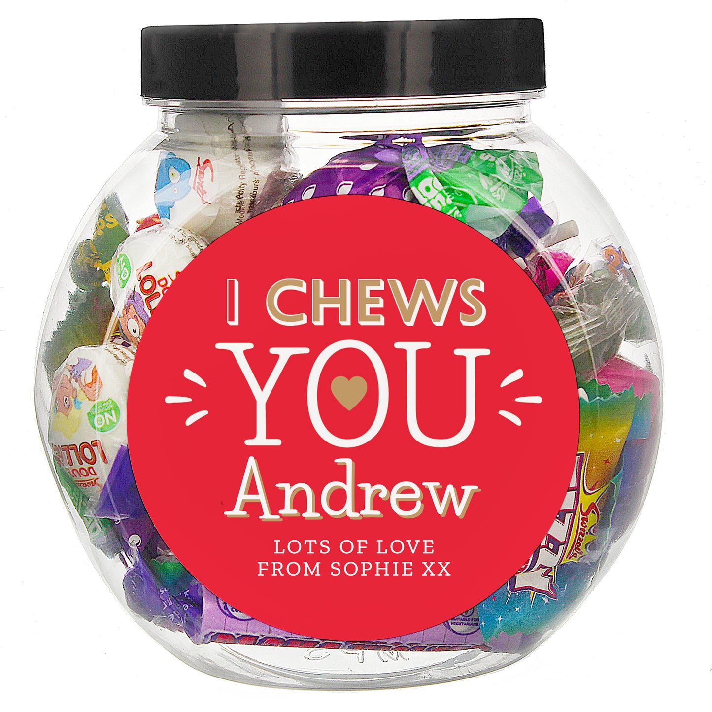 Personalised I Chews You Sweet Jar - MK&JD Gifts