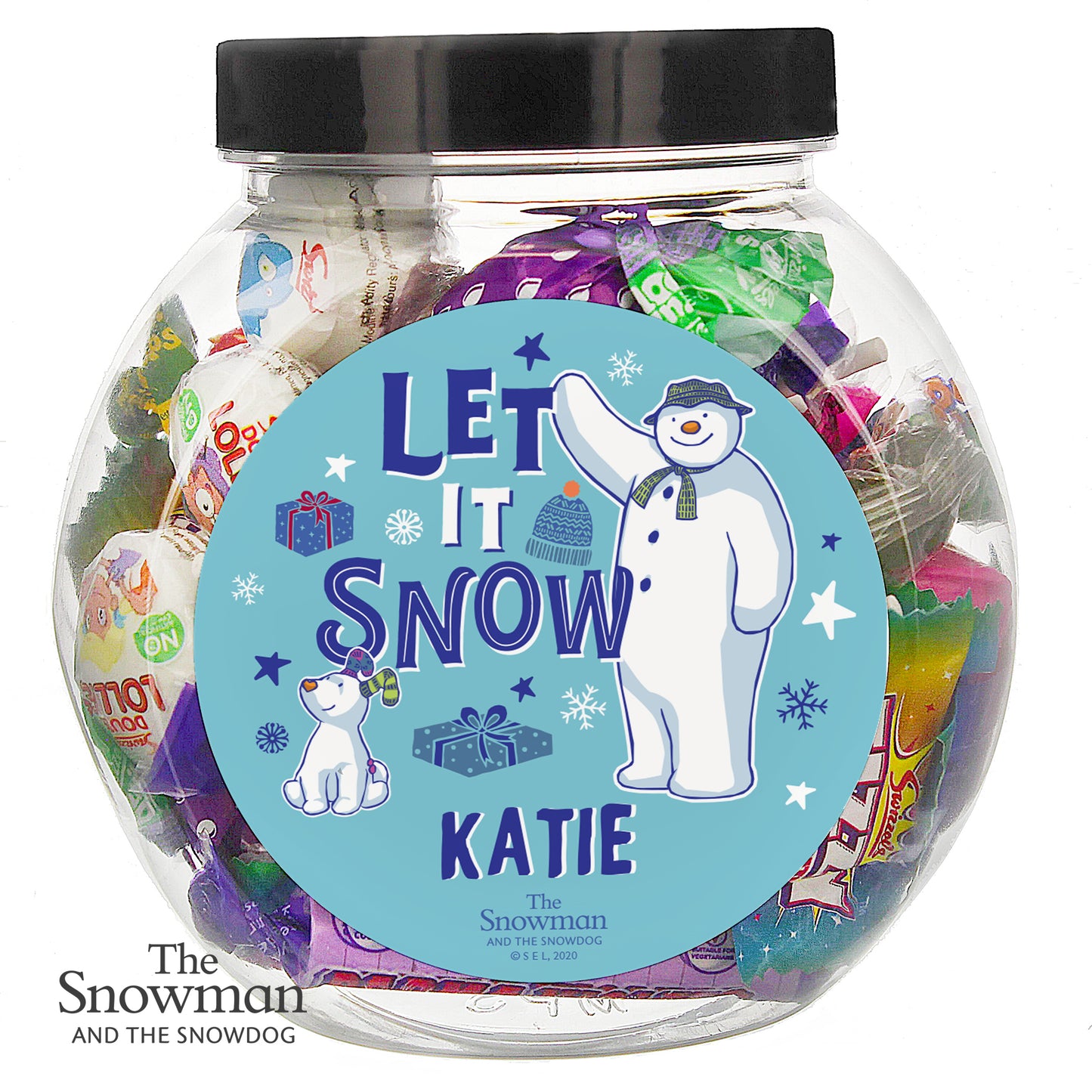 Personalised The Snowman and the Snowdog Sweet Jar - MK&JD Gifts