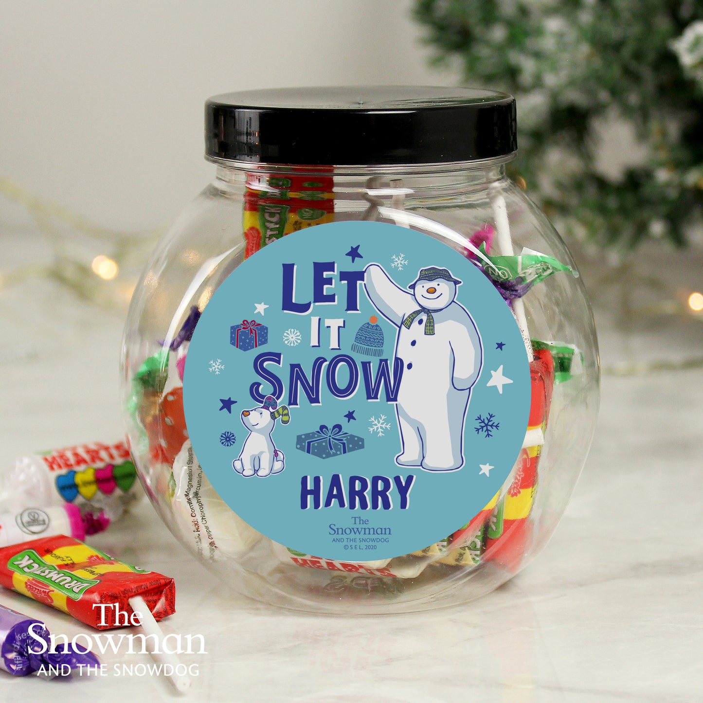 Personalised The Snowman and the Snowdog Sweet Jar - MK&JD Gifts