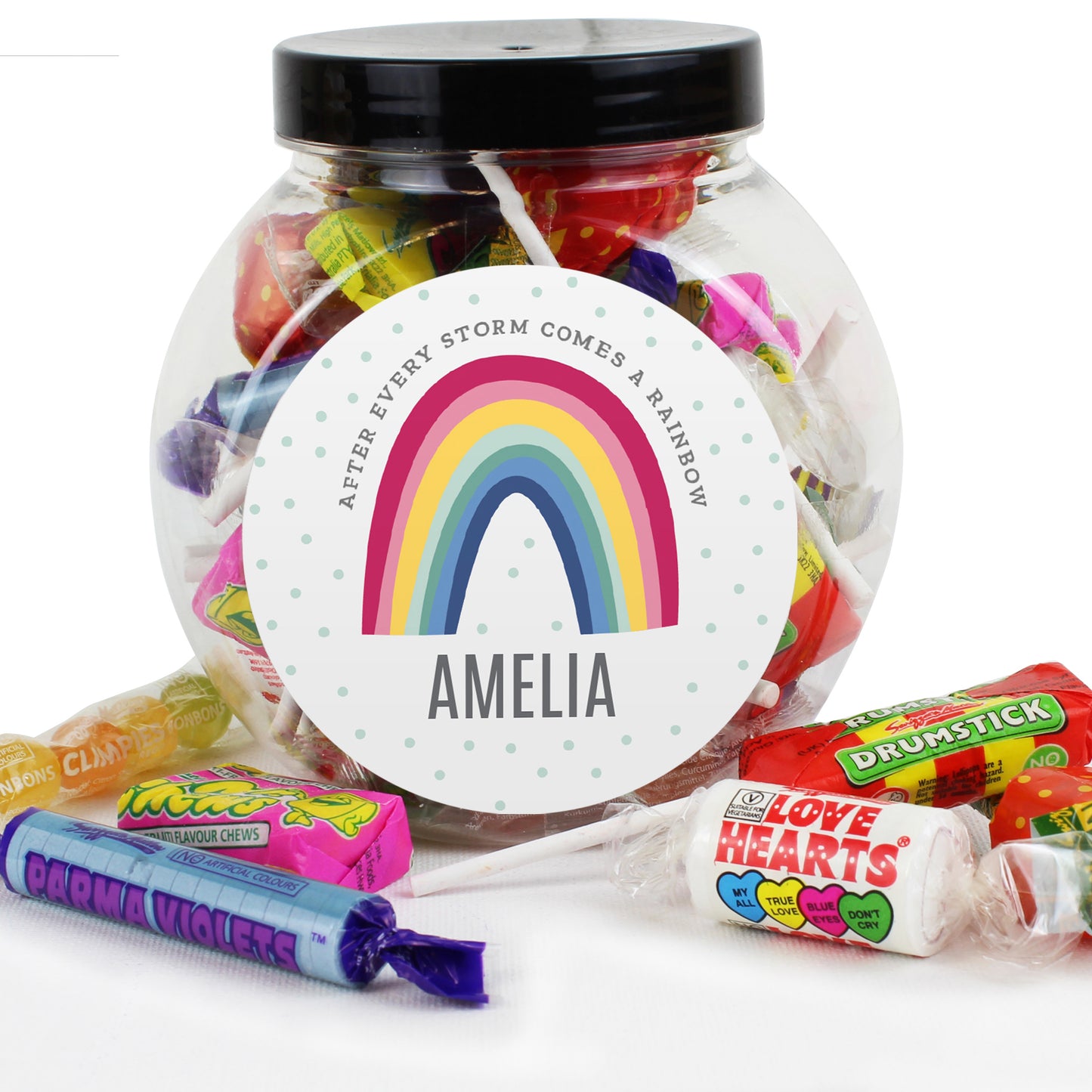 Personalised Rainbow Sweet Jar - MK&JD Gifts