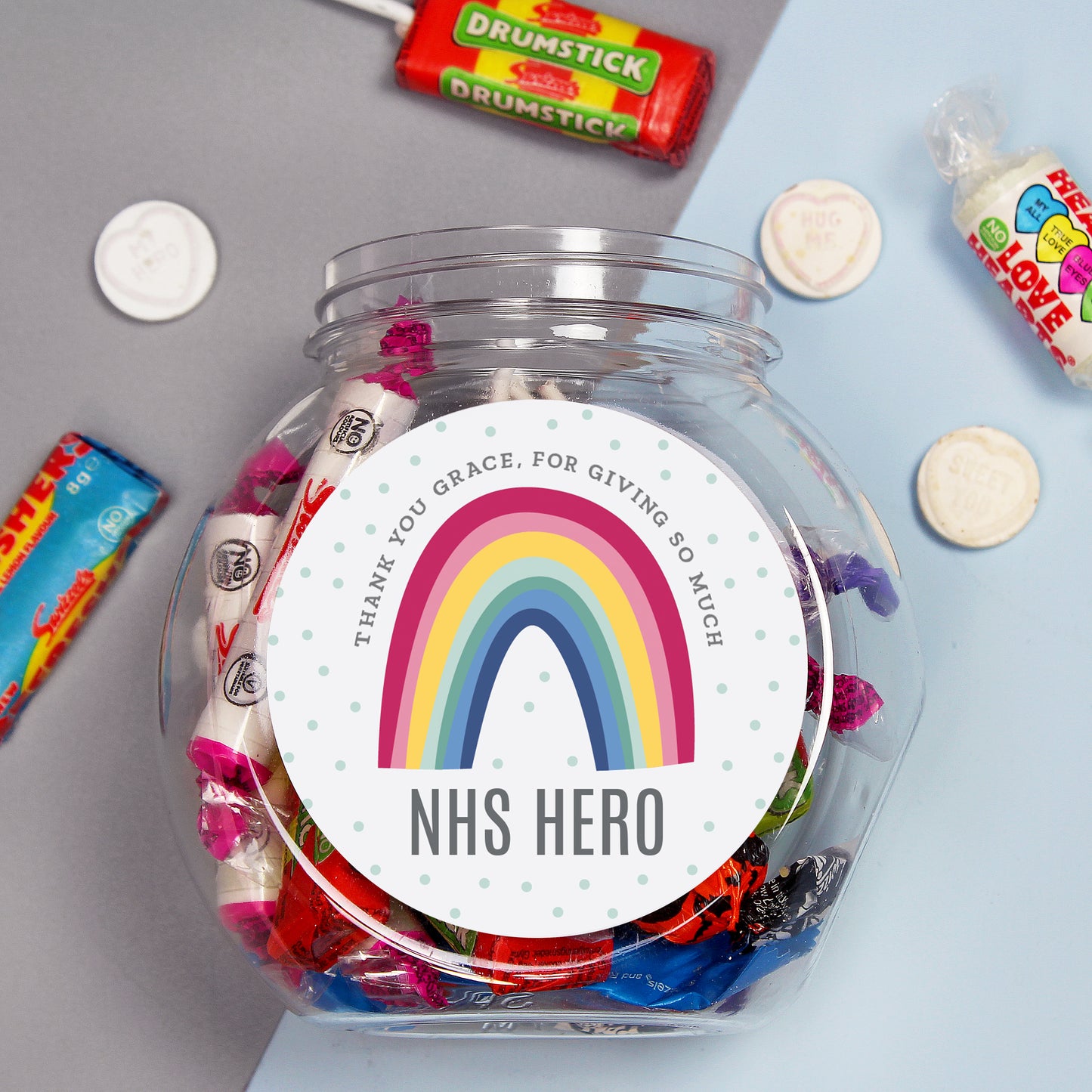 Personalised Rainbow Sweet Jar - MK&JD Gifts