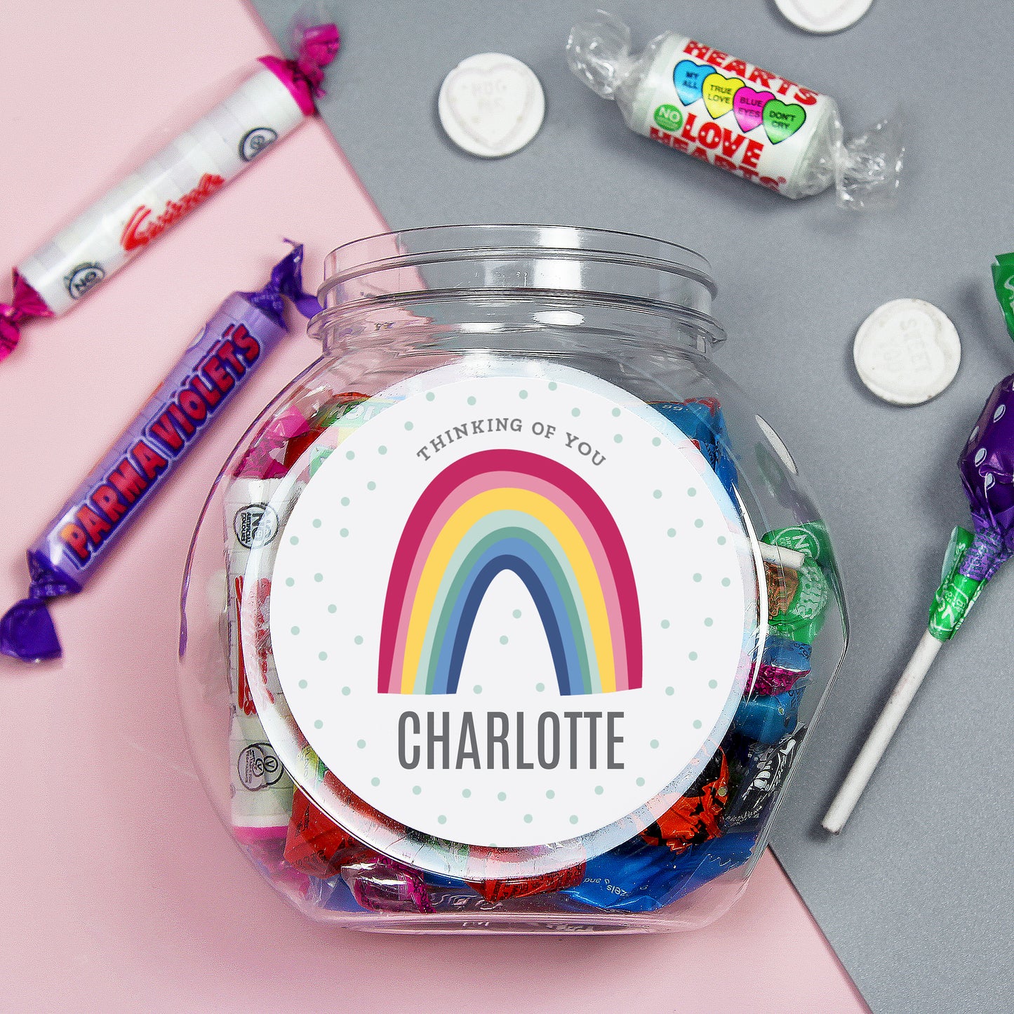 Personalised Rainbow Sweet Jar - MK&JD Gifts