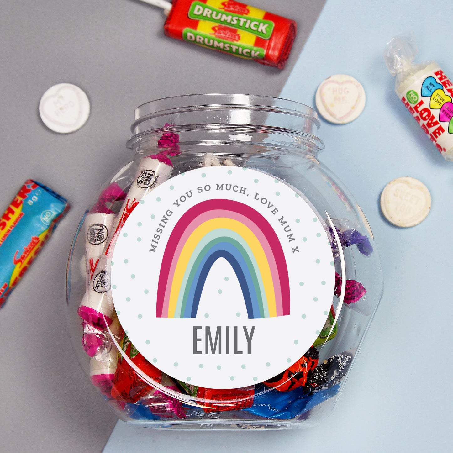 Personalised Rainbow Sweet Jar - MK&JD Gifts