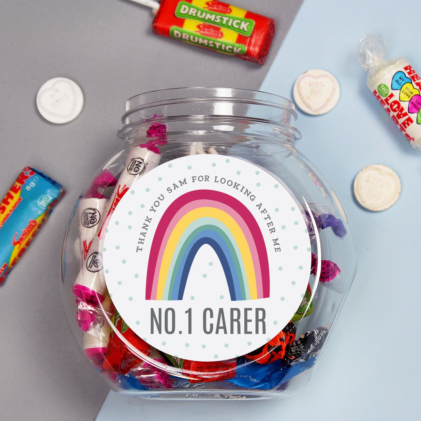 Personalised Rainbow Sweet Jar - MK&JD Gifts