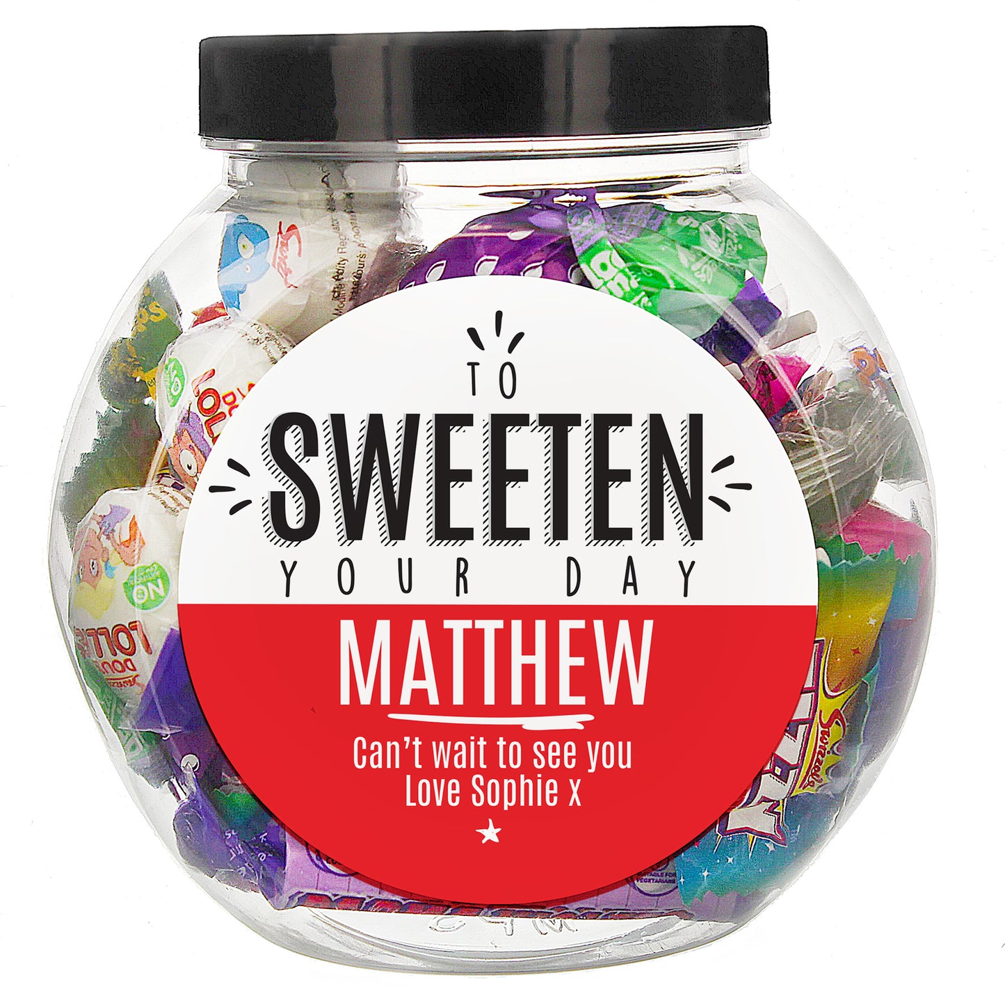 Personalised To Sweeten Your Day Sweet Jar - MK&JD Gifts